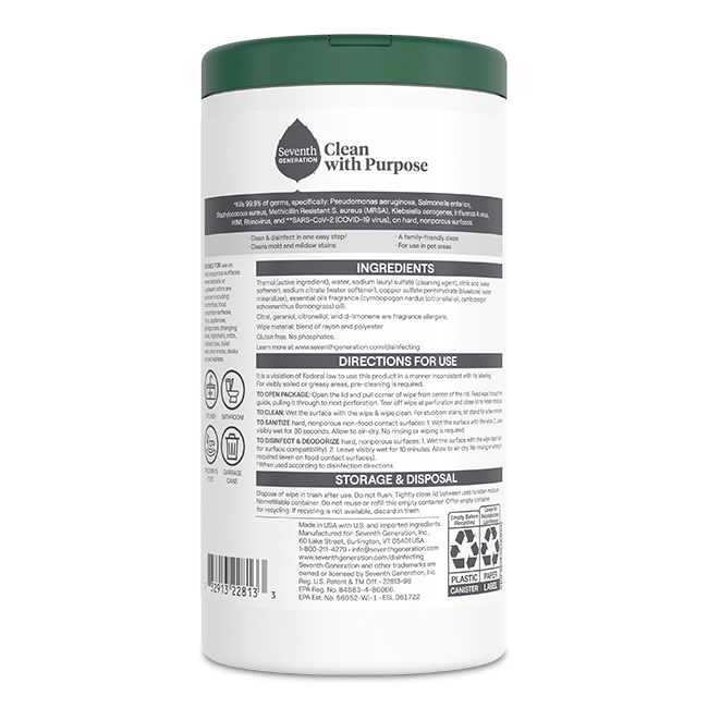 Disinfecting Wipes - Lemongrass Citrus Surface Care Essential