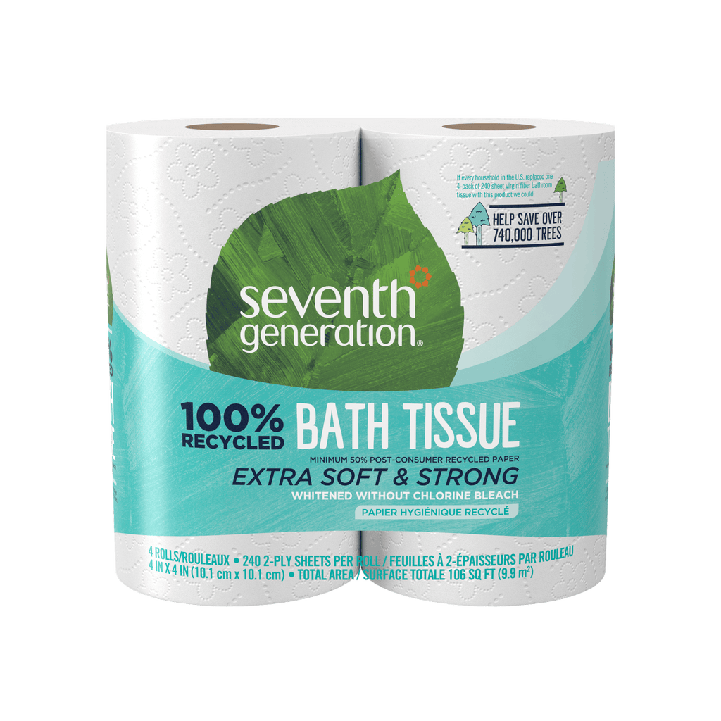 100% Recycled Bathroom Tissue 2-ply - 4 Rolls / 12 Rolls / 24 Rolls Bathroom Care Essential