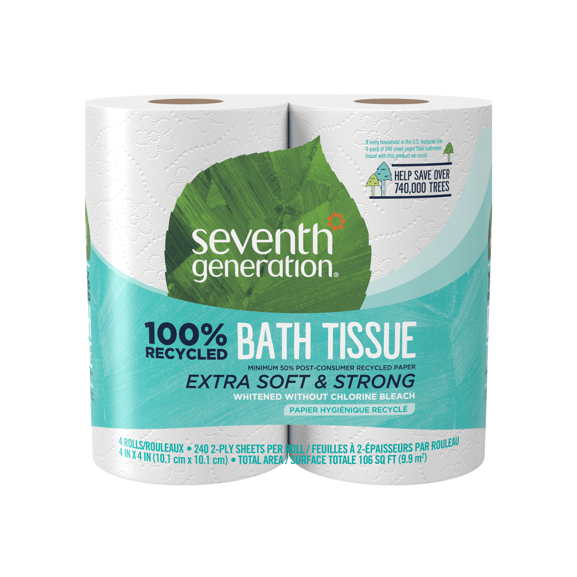 100% Recycled Bathroom Tissue 2-ply - 4 Rolls / 12 Rolls / 24 Rolls Bathroom Care Essential