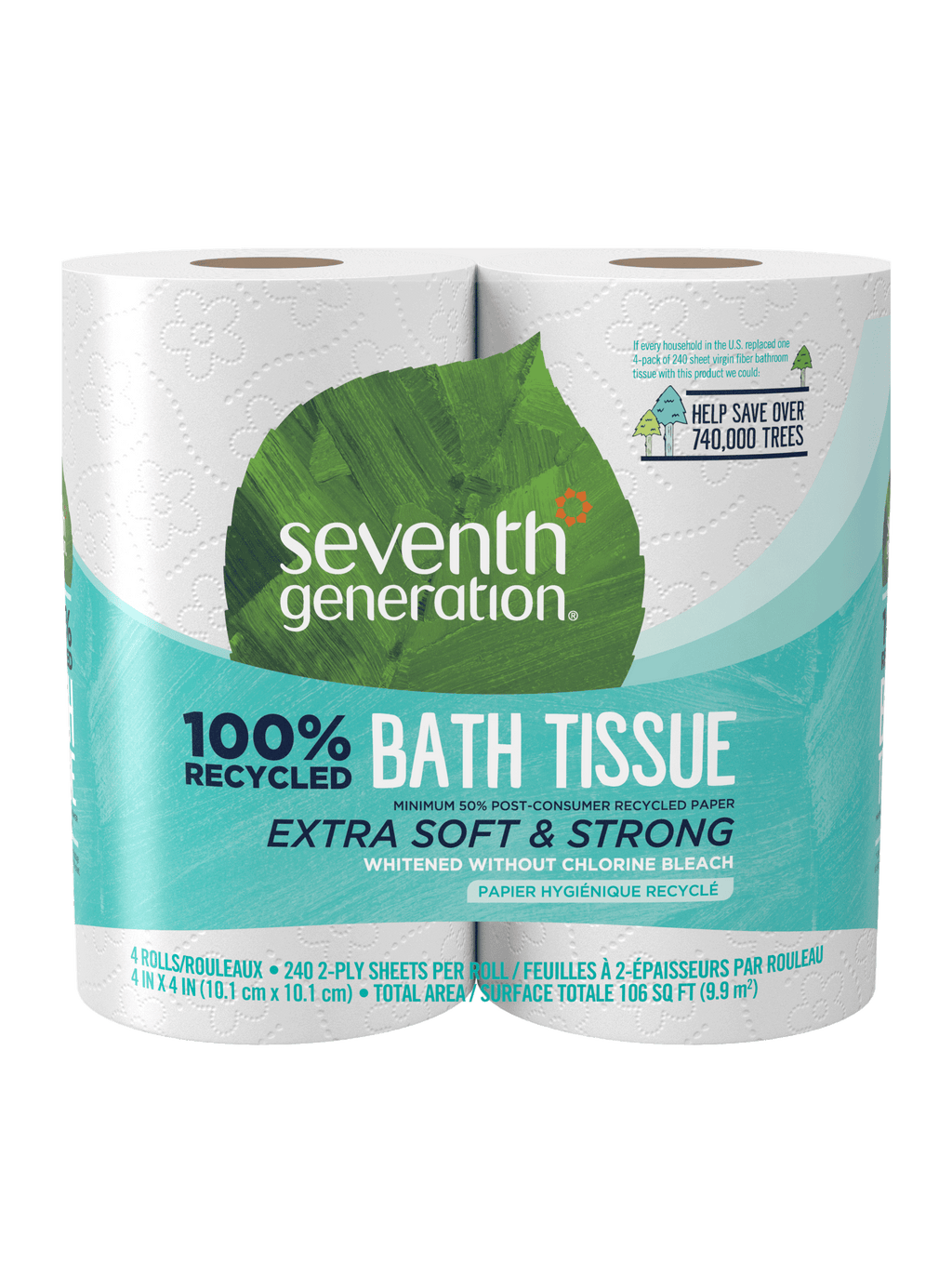 100% Recycled Bathroom Tissue 2-ply - 4 Rolls / 12 Rolls / 24 Rolls Bathroom Care Essential