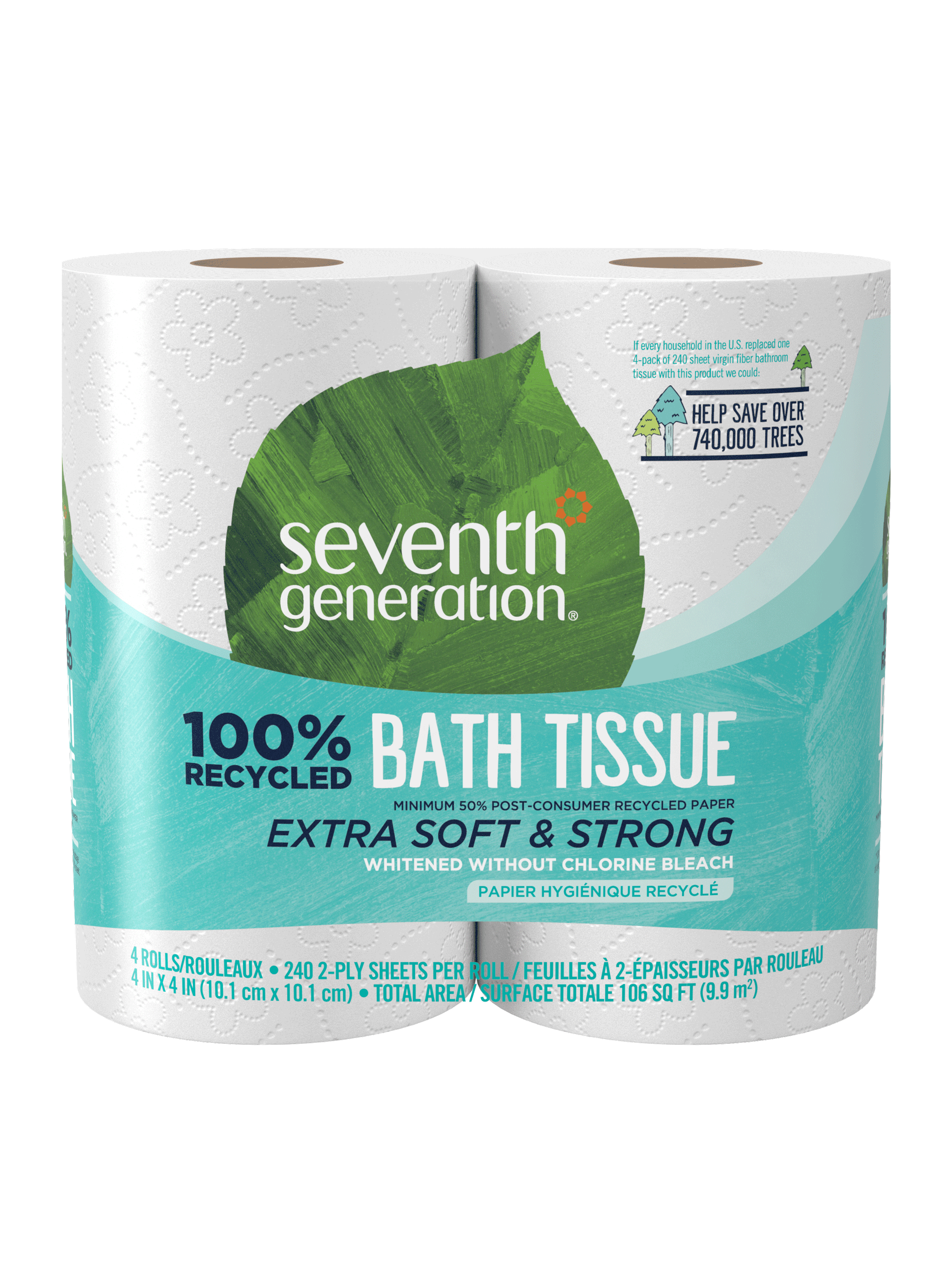 100% Recycled Bathroom Tissue 2-ply - 4 Rolls / 12 Rolls / 24 Rolls Bathroom Care Essential