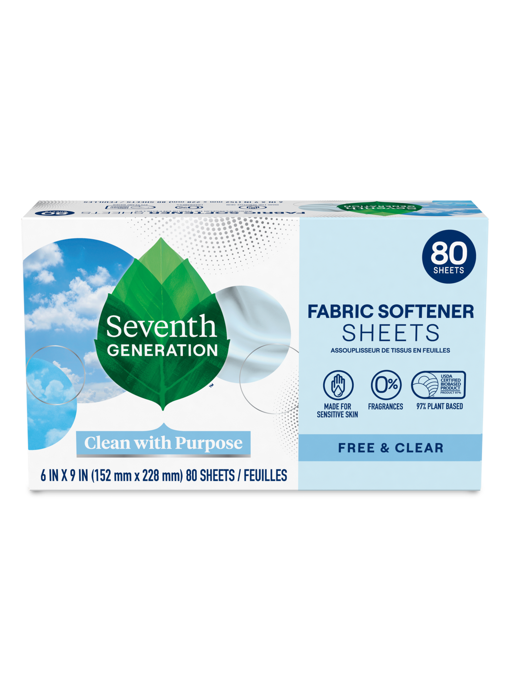 Fabric Softener Sheets - Free & Clear Fabric Care Essential