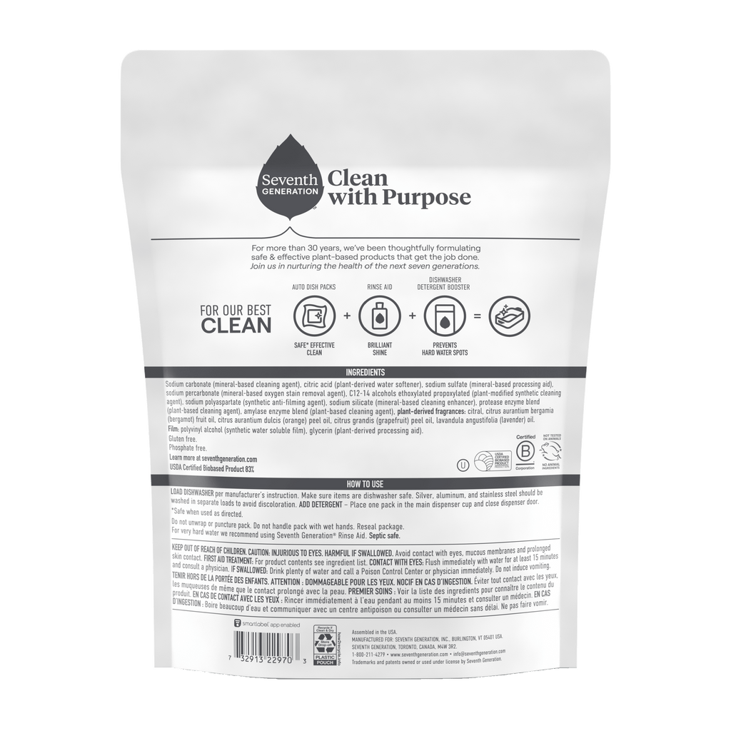 Power+™ Dishwasher Detergent Packs - Fresh Citrus - 18 Count / 43 Count / 70 Count Dish Care Essential