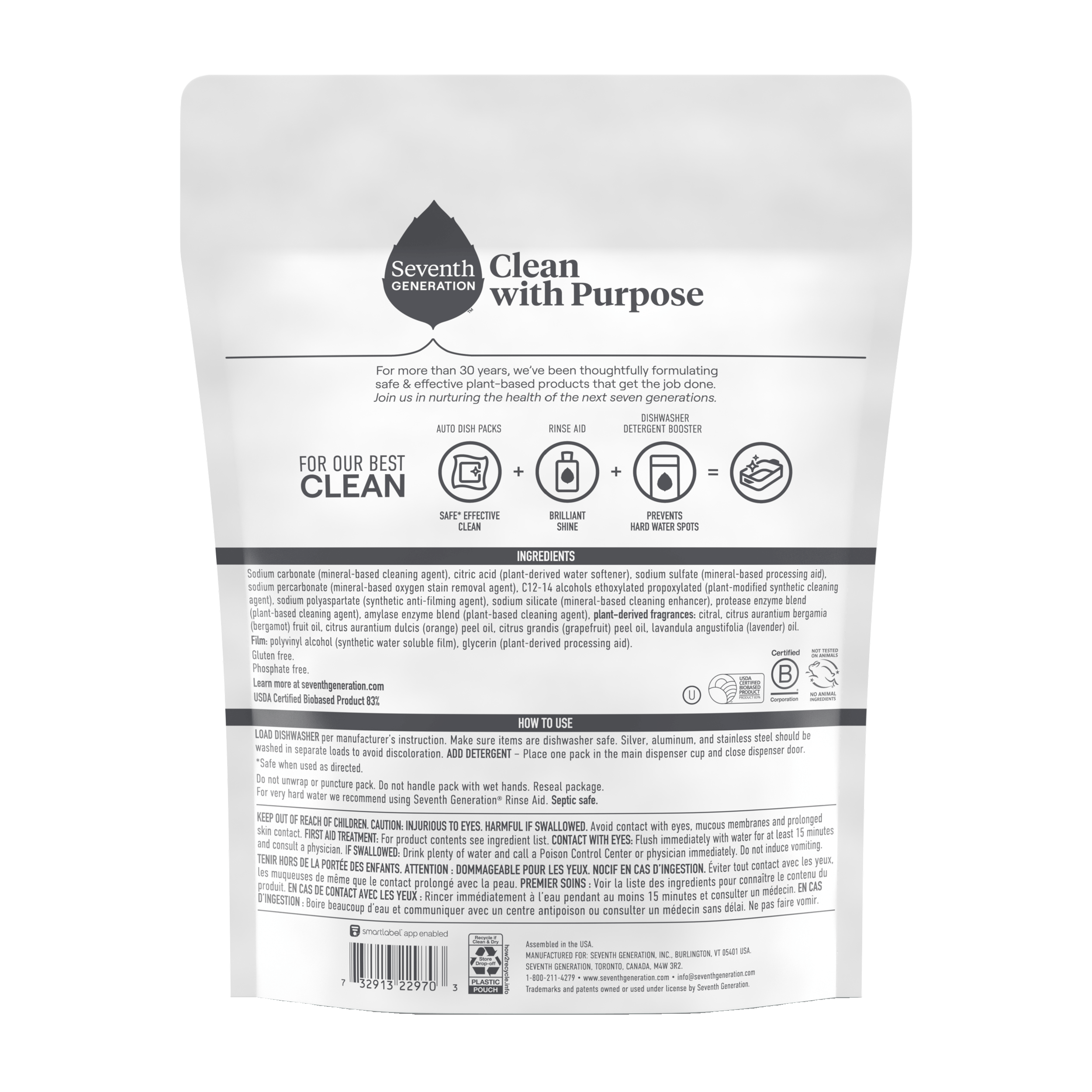 Power+™ Dishwasher Detergent Packs - Fresh Citrus - 18 Count / 43 Count / 70 Count Dish Care Essential