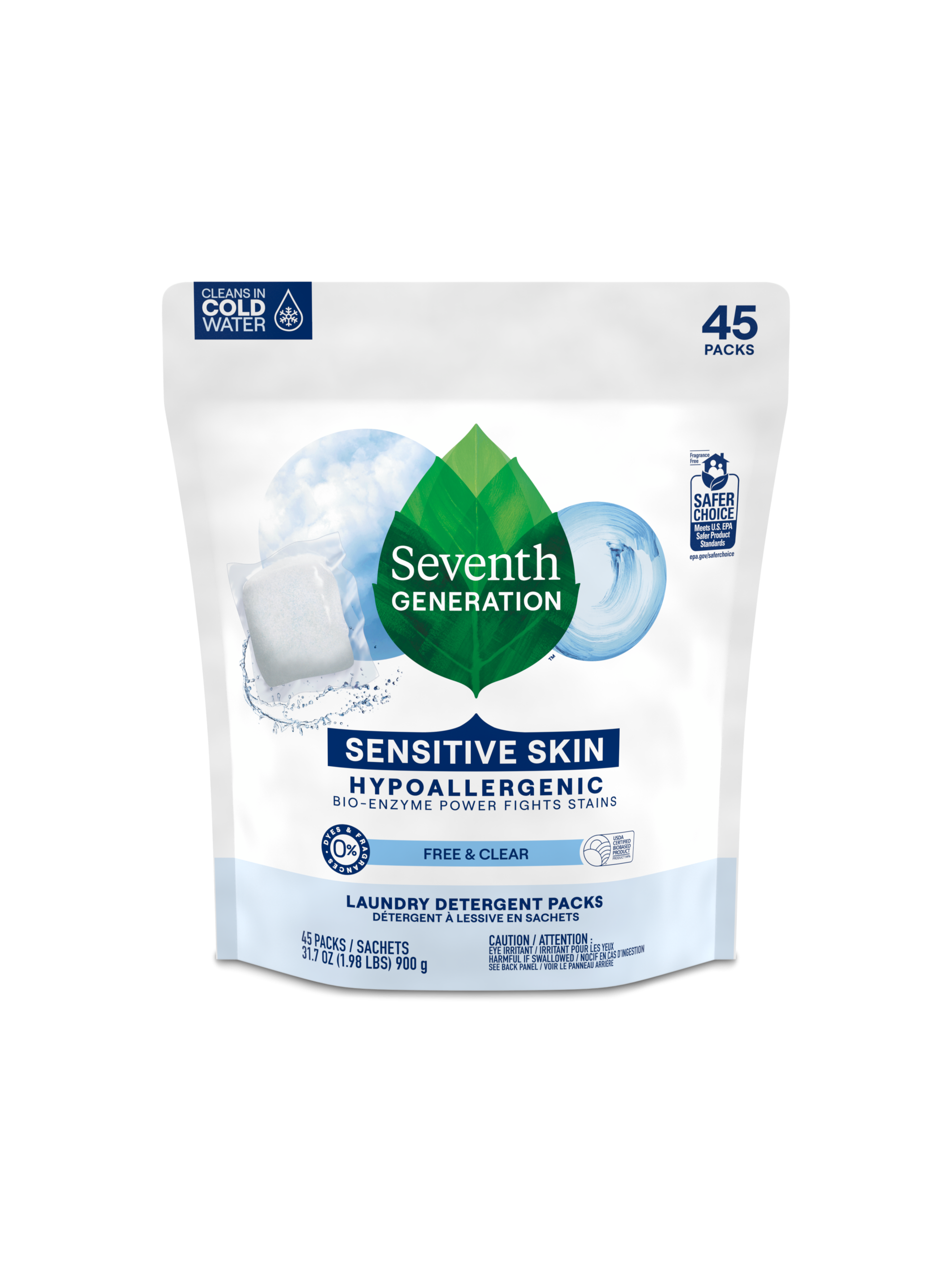 Laundry Detergent Packs - Free & Clear Fabric Care Essential