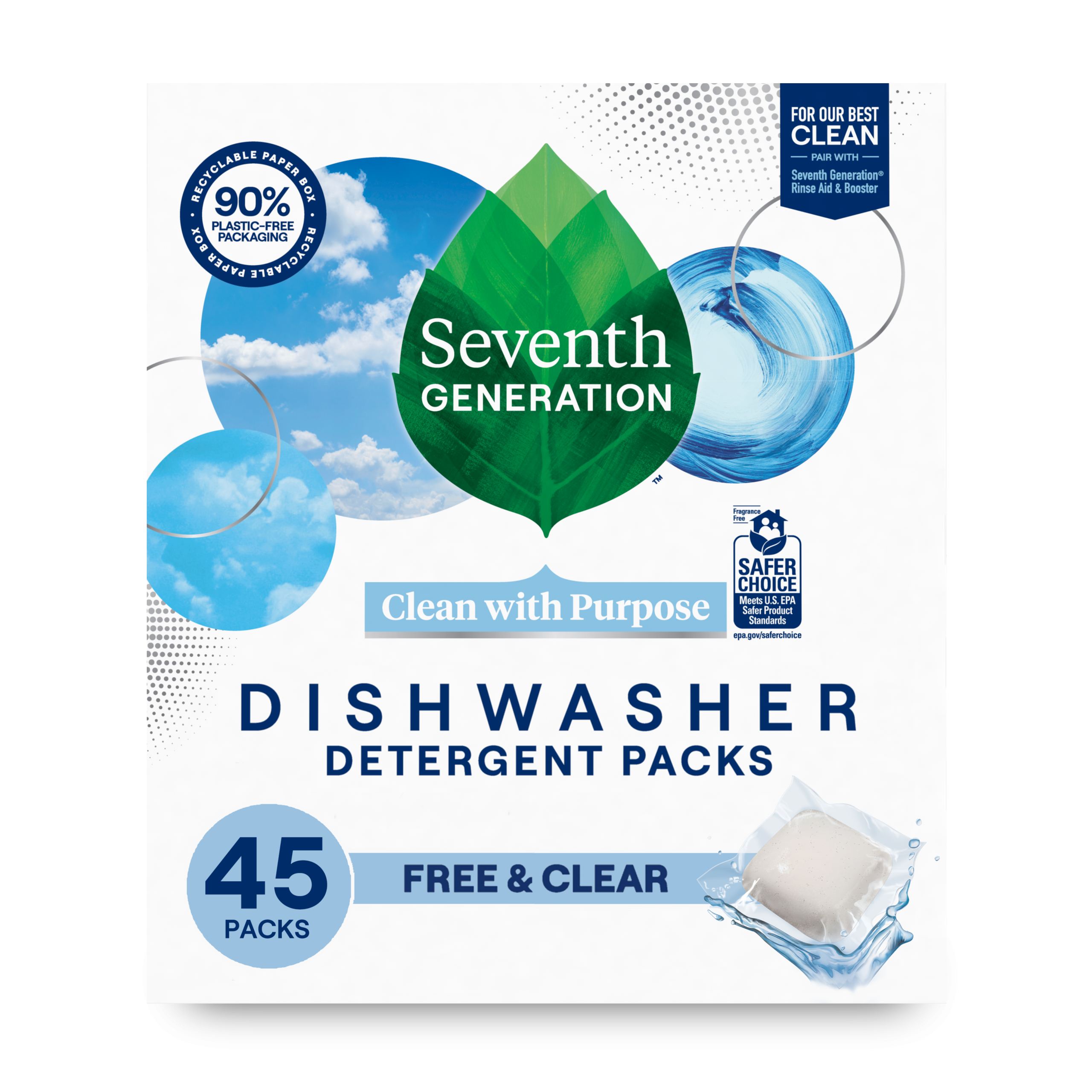Dishwasher Detergent Packs - Free & Clear Dish Care Essential