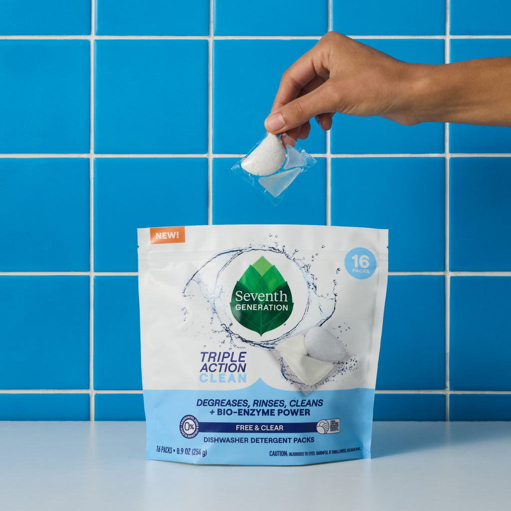 Multi-Chamber Dishwasher Detergent Packs - Free & Clear Dish Care Essential