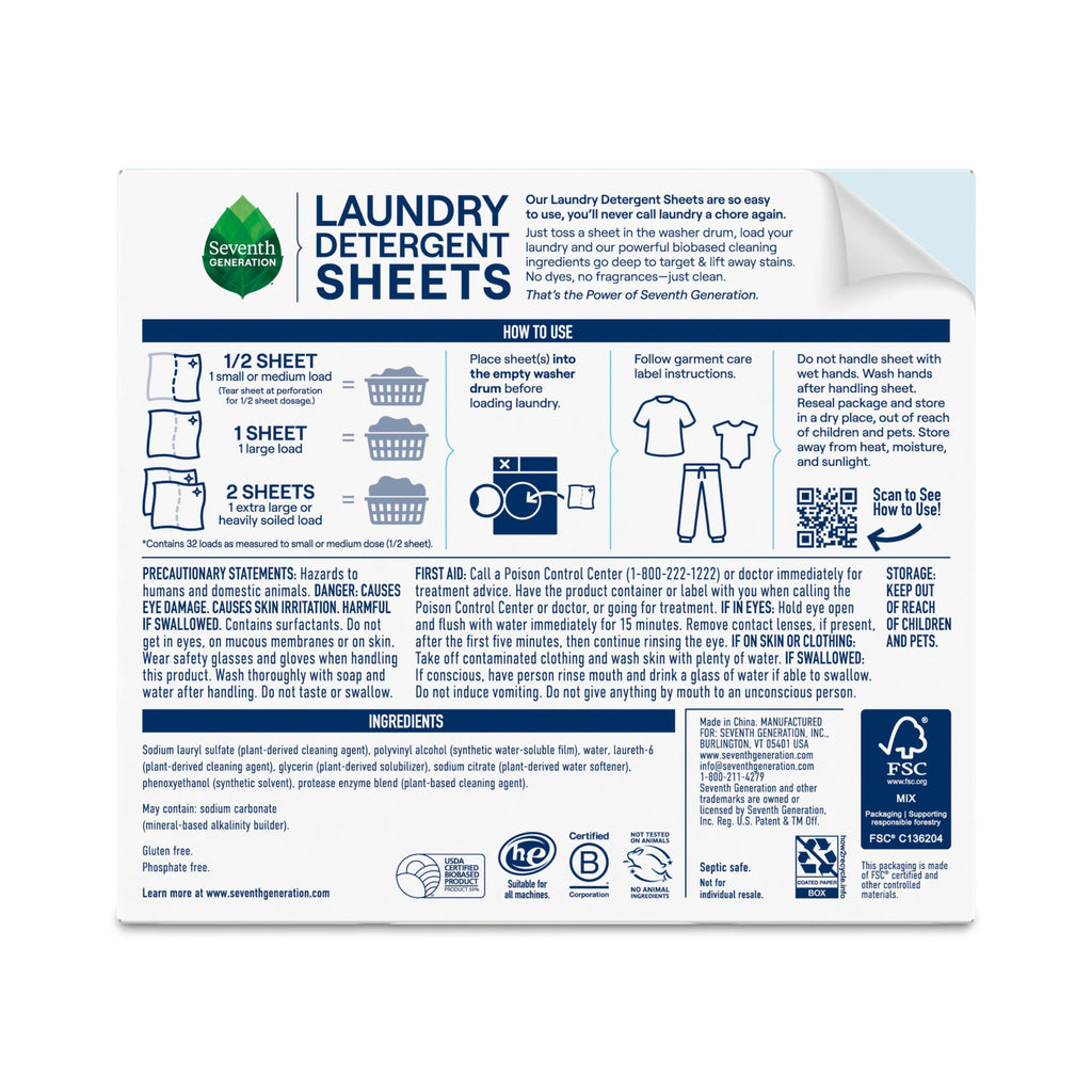Laundry Detergent Sheets - Free & Clear Fabric Care Essential