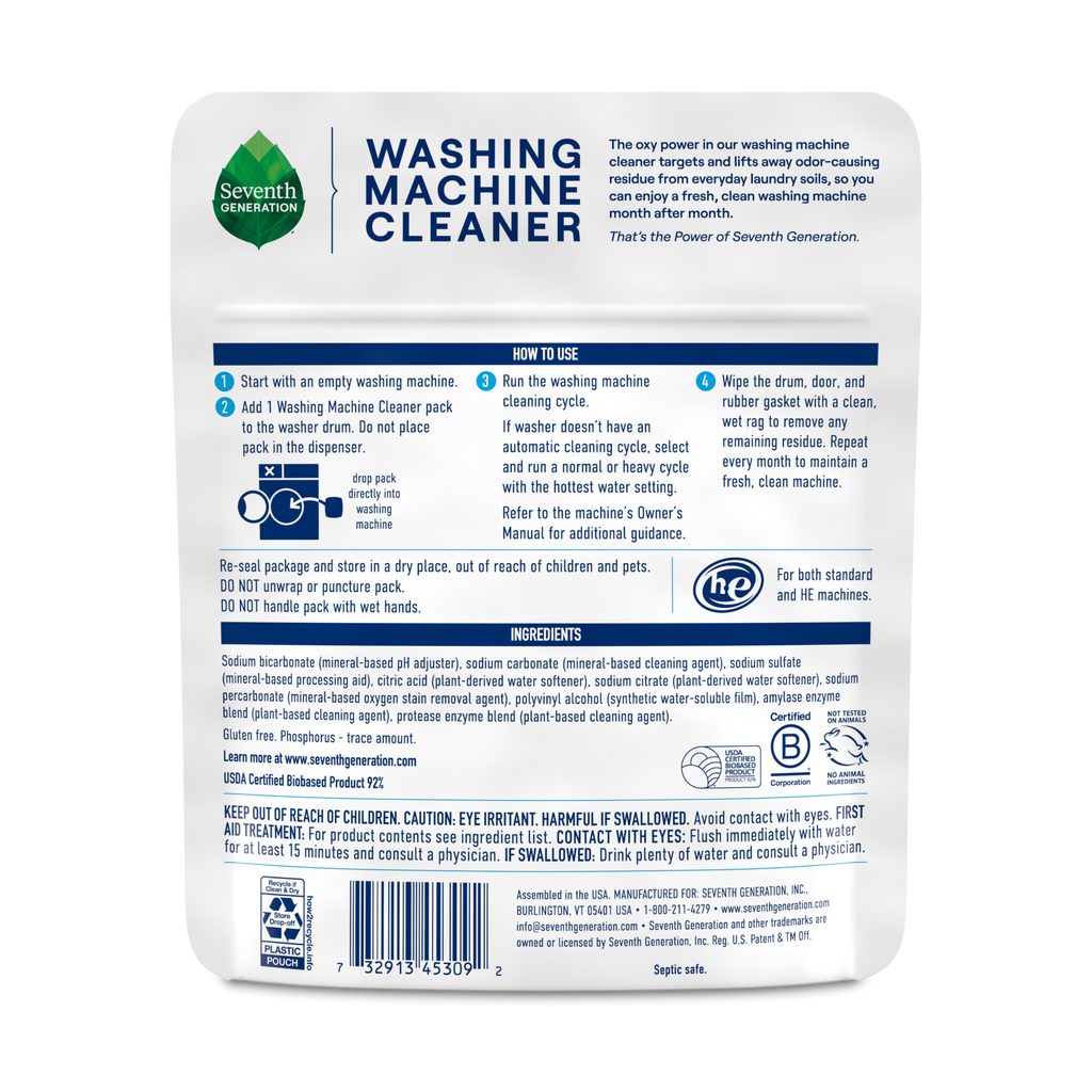 Washing Machine Cleaner - Fragrance Free Home Care Essential