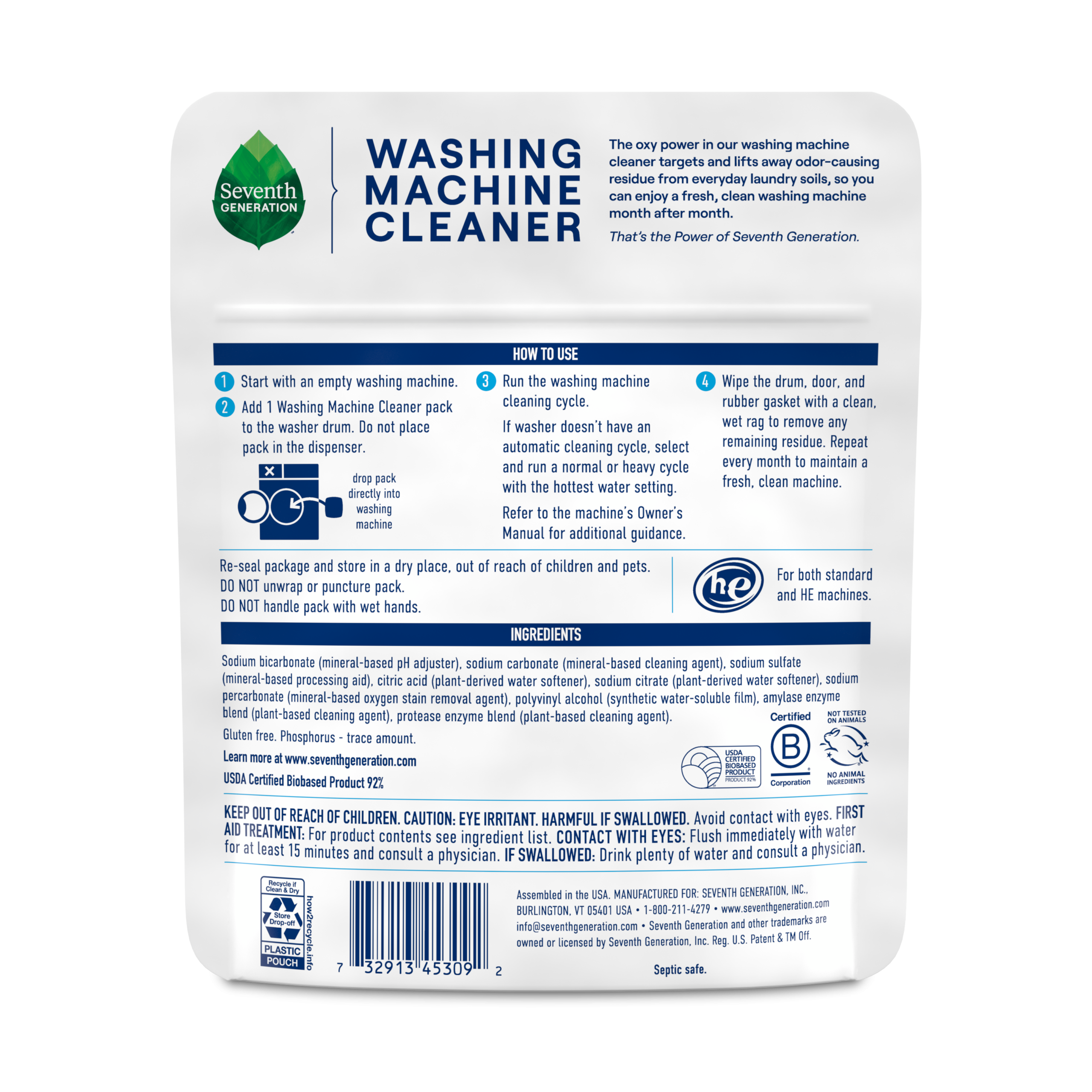 Washing Machine Cleaner - Fragrance Free Home Care Essential