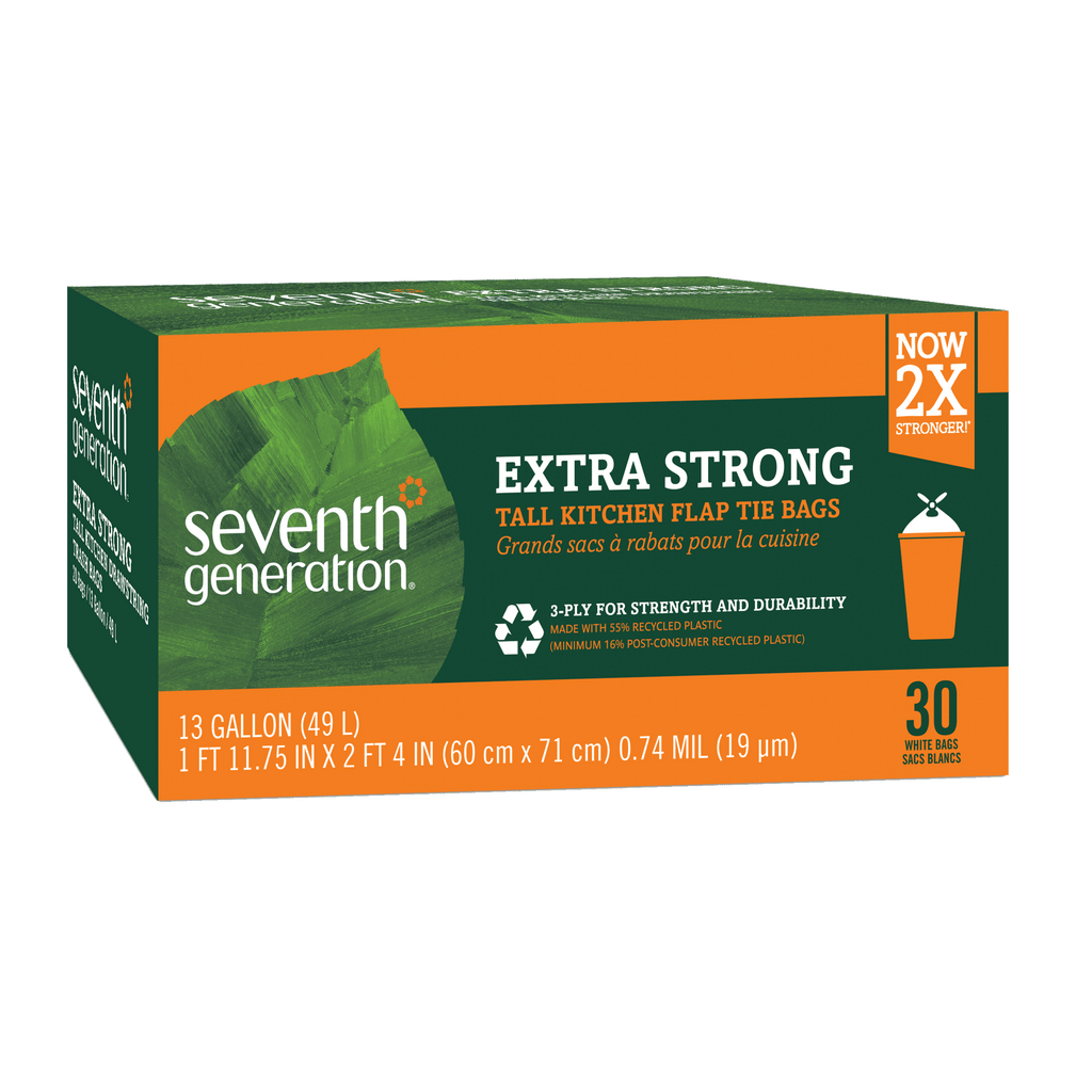 Extra Strong Tall Kitchen Flap Tie Trash Bags - 13 gallon Kitchen Cleanup Essential