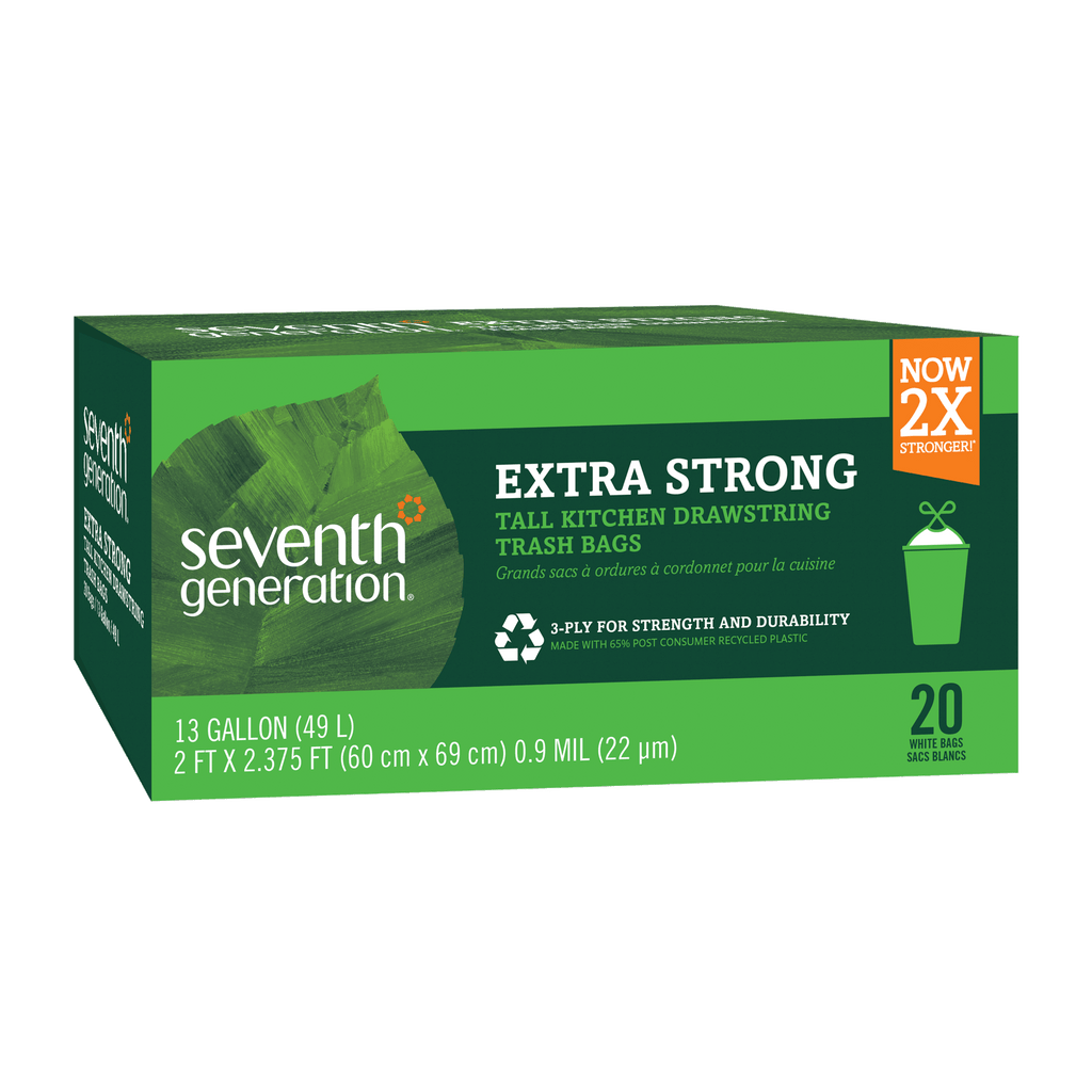 Extra Strong Tall Kitchen Drawstring Trash Bags - 13 gallon Kitchen Cleanup Essential