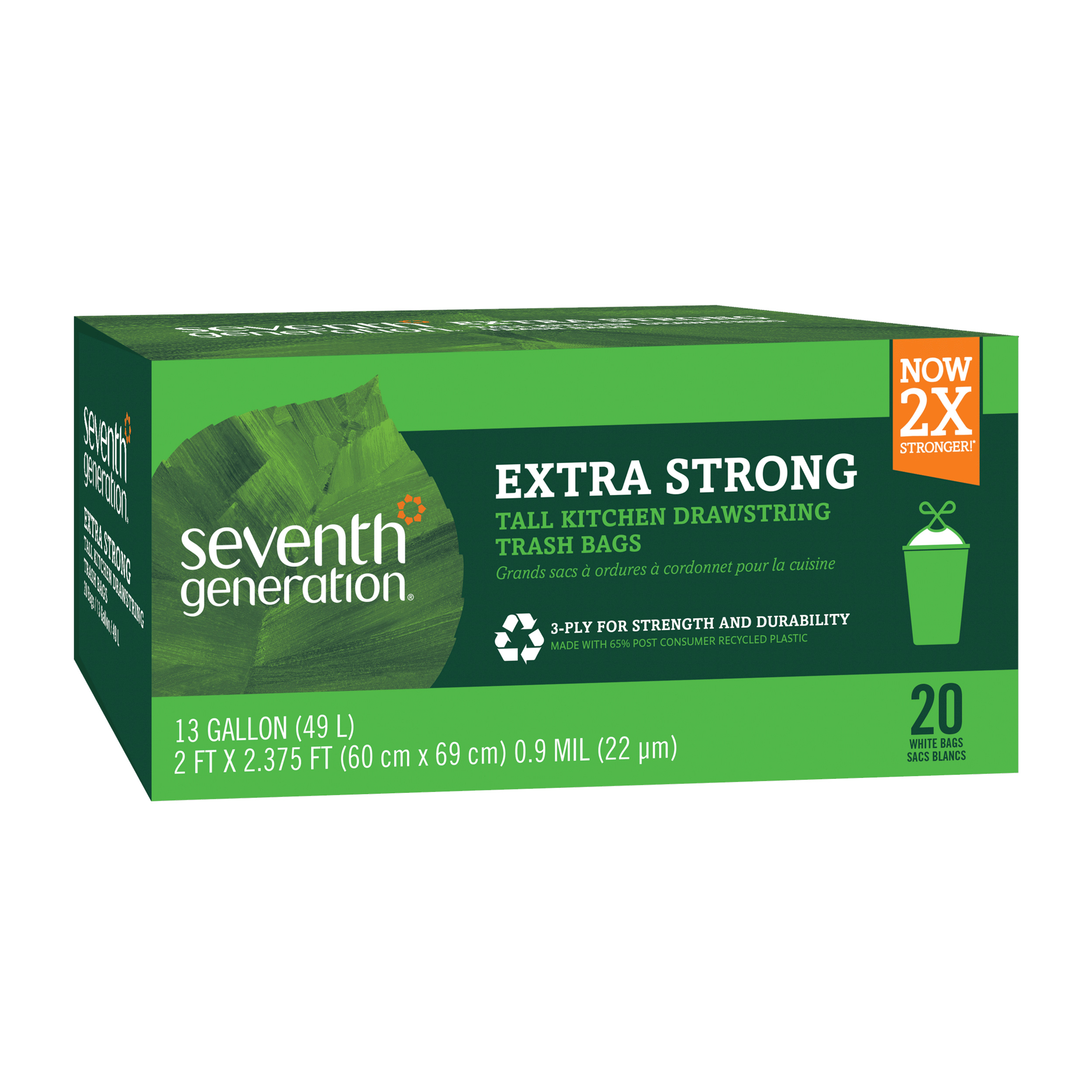 Extra Strong Tall Kitchen Drawstring Trash Bags - 13 gallon Kitchen Cleanup Essential