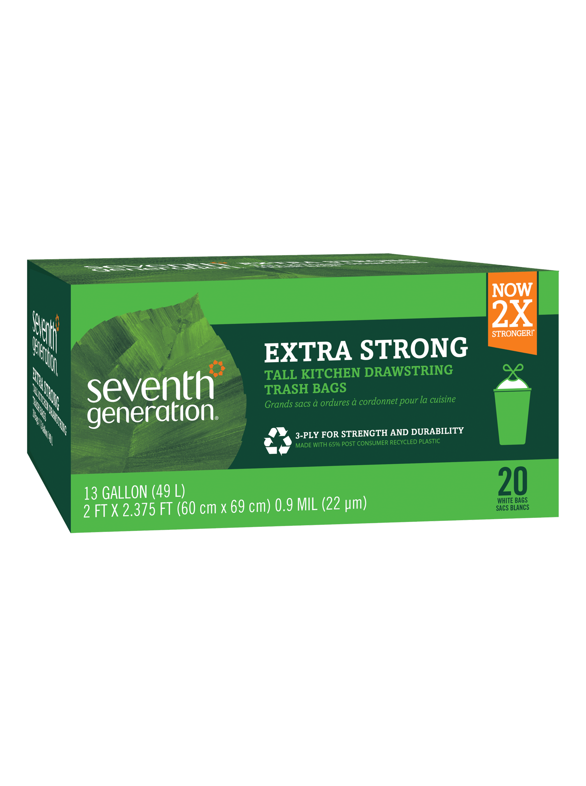 Extra Strong Tall Kitchen Drawstring Trash Bags - 13 gallon Kitchen Cleanup Essential