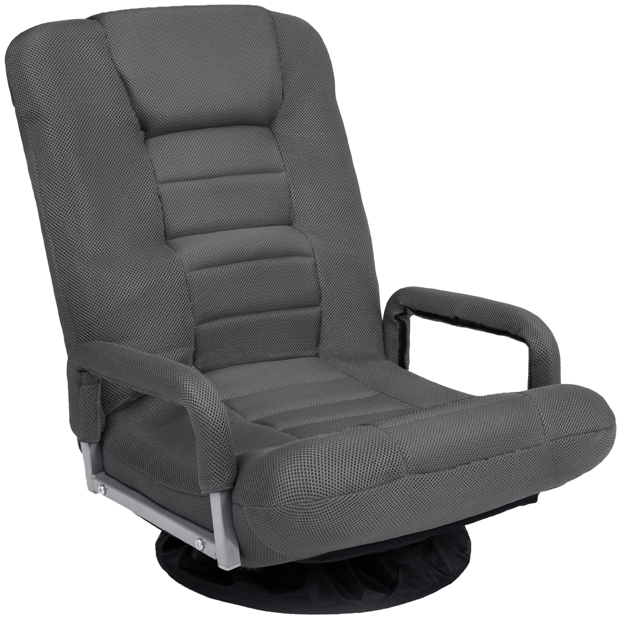 Gaming Floor Chair w/ 360-Degree Swivel Armrest Adjustable Backrest