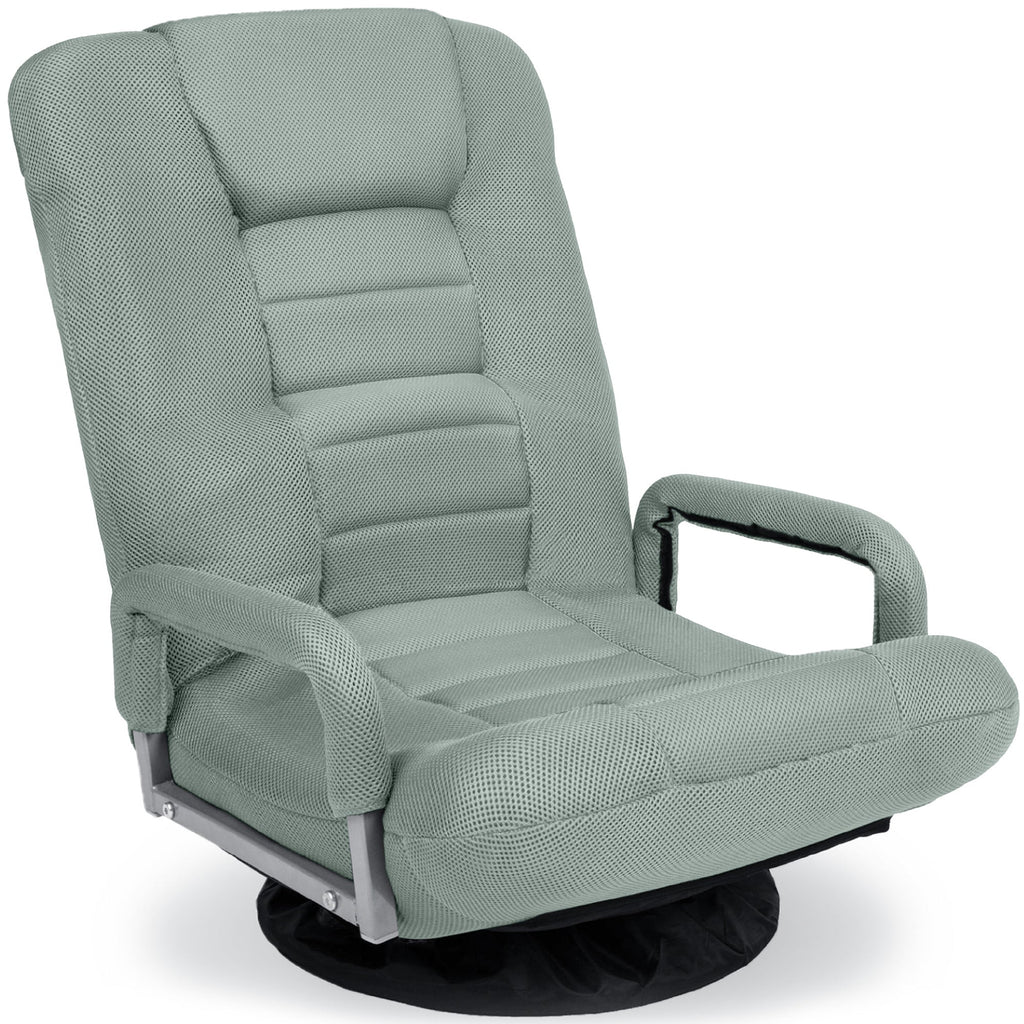 Gaming Floor Chair w/ 360-Degree Swivel Armrest Adjustable Backrest