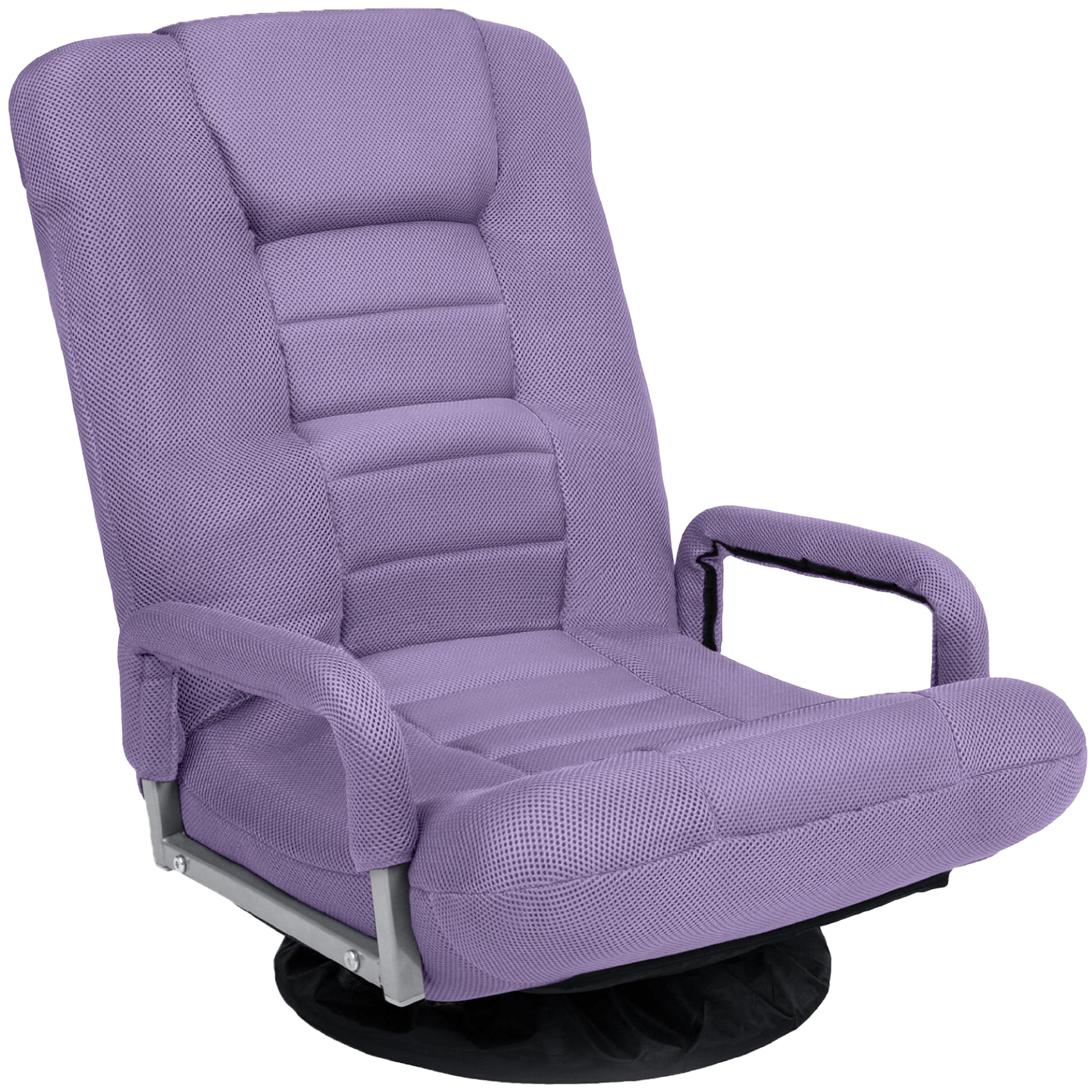 Gaming Floor Chair w/ 360-Degree Swivel Armrest Adjustable Backrest