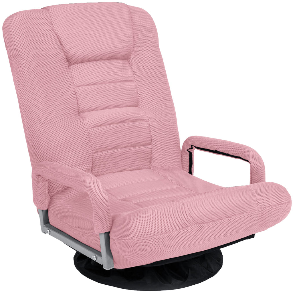 Gaming Floor Chair w/ 360-Degree Swivel Armrest Adjustable Backrest