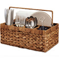 Handwoven Silverware Organizer w/ Handle 5 Compartments