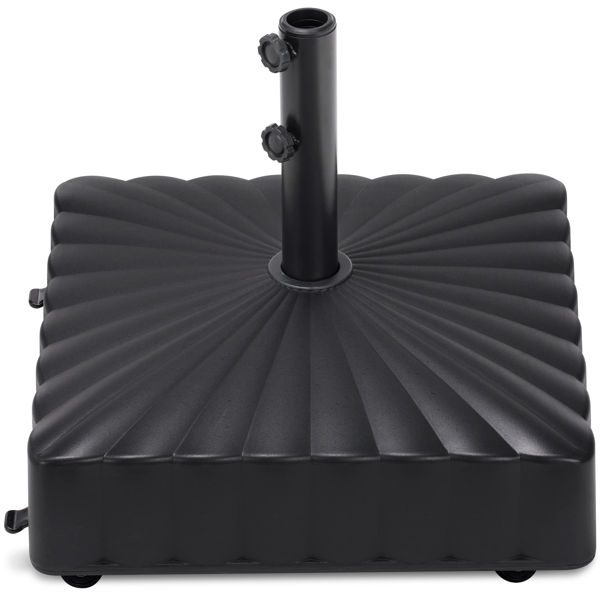 Fillable Mobile Umbrella Base Stand w/ 4 Wheels 2 Locks 123lb Capacity