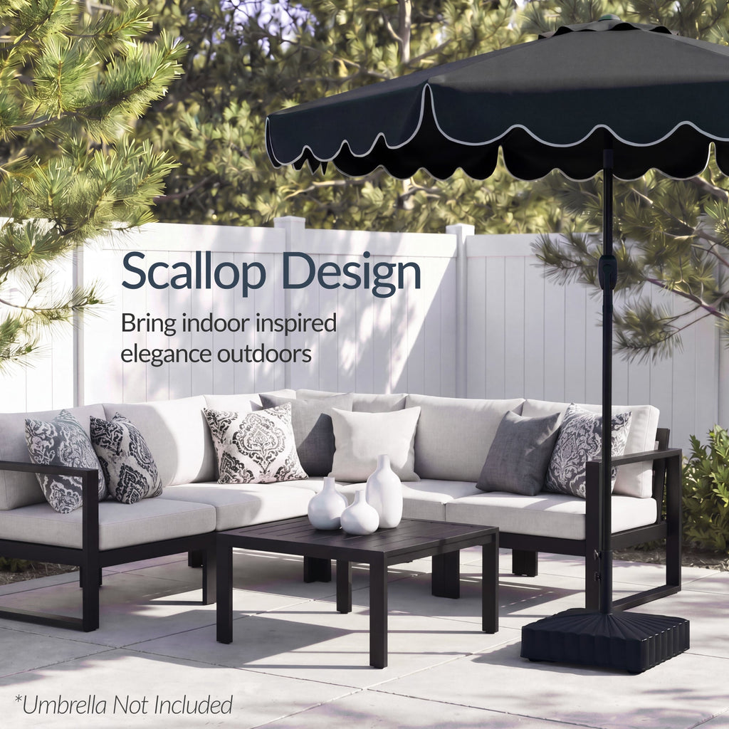 Fillable Mobile Umbrella Base Stand w/ 4 Wheels 2 Locks 123lb Capacity