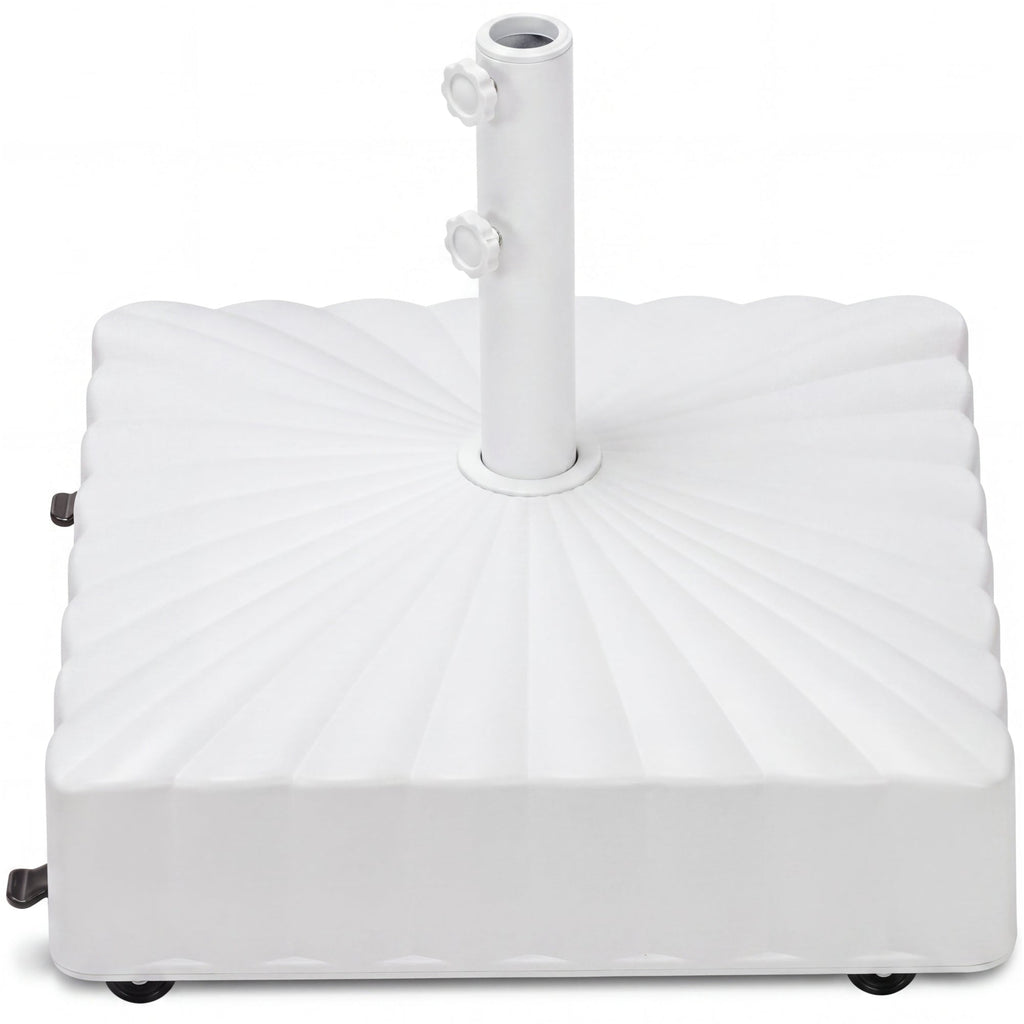 Fillable Mobile Umbrella Base Stand w/ 4 Wheels 2 Locks 123lb Capacity