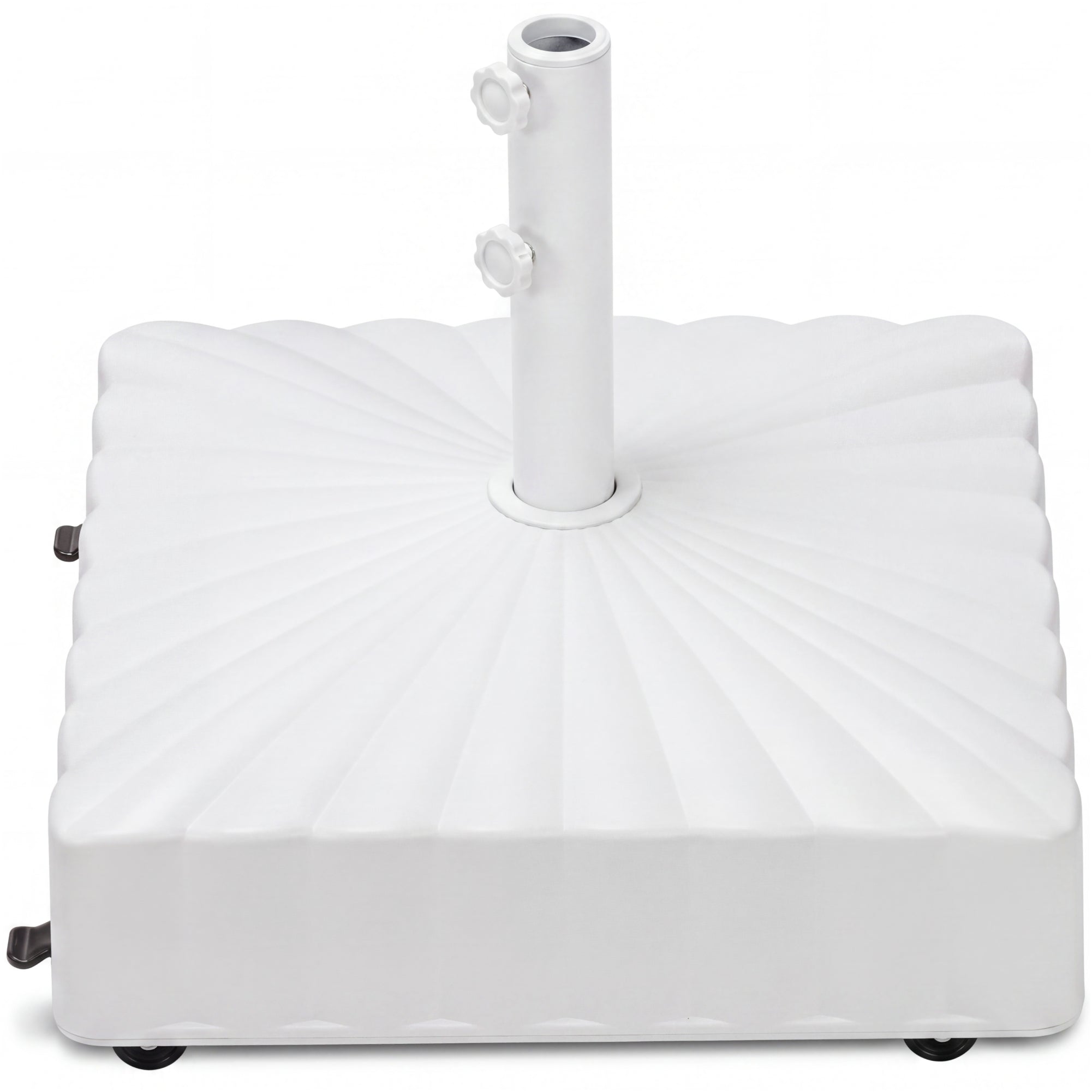 Fillable Mobile Umbrella Base Stand w/ 4 Wheels 2 Locks 123lb Capacity
