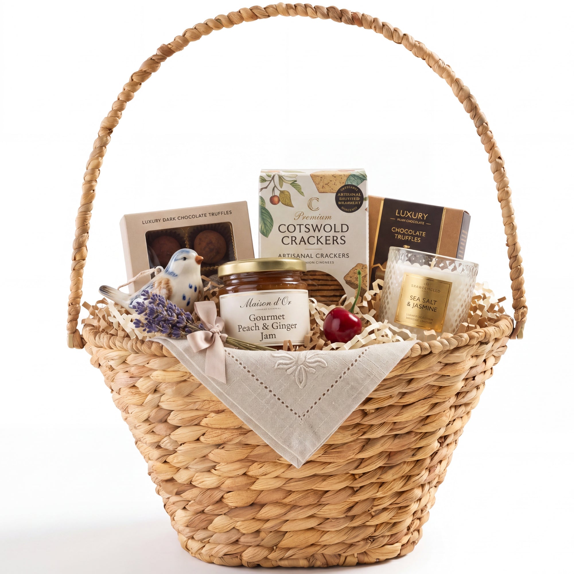Handwoven Medium Mother's Day Gift Basket 20in Basket w/Collapsible Handle