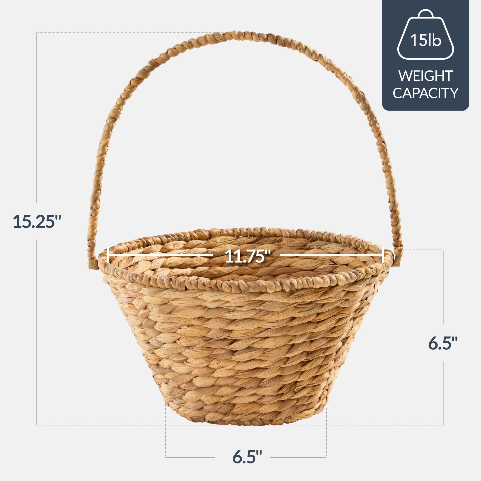 Handwoven Medium Mother's Day Gift Basket 20in Basket w/Collapsible Handle