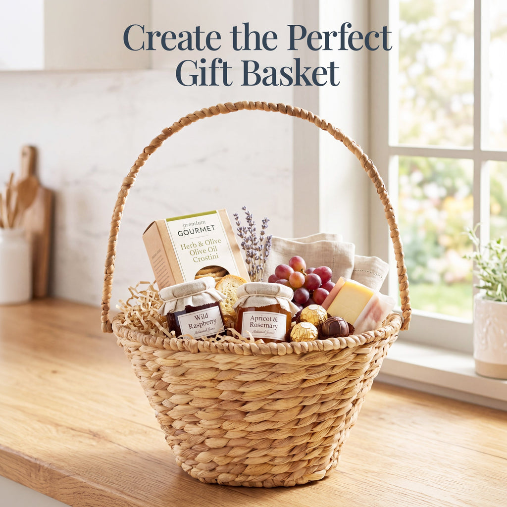 Handwoven Medium Mother's Day Gift Basket 20in Basket w/Collapsible Handle