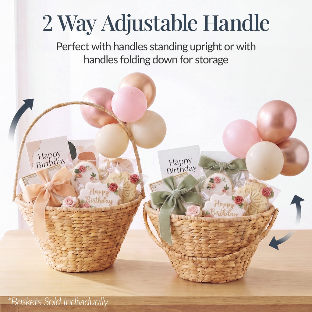 Handwoven Medium Mother's Day Gift Basket 20in Basket w/Collapsible Handle