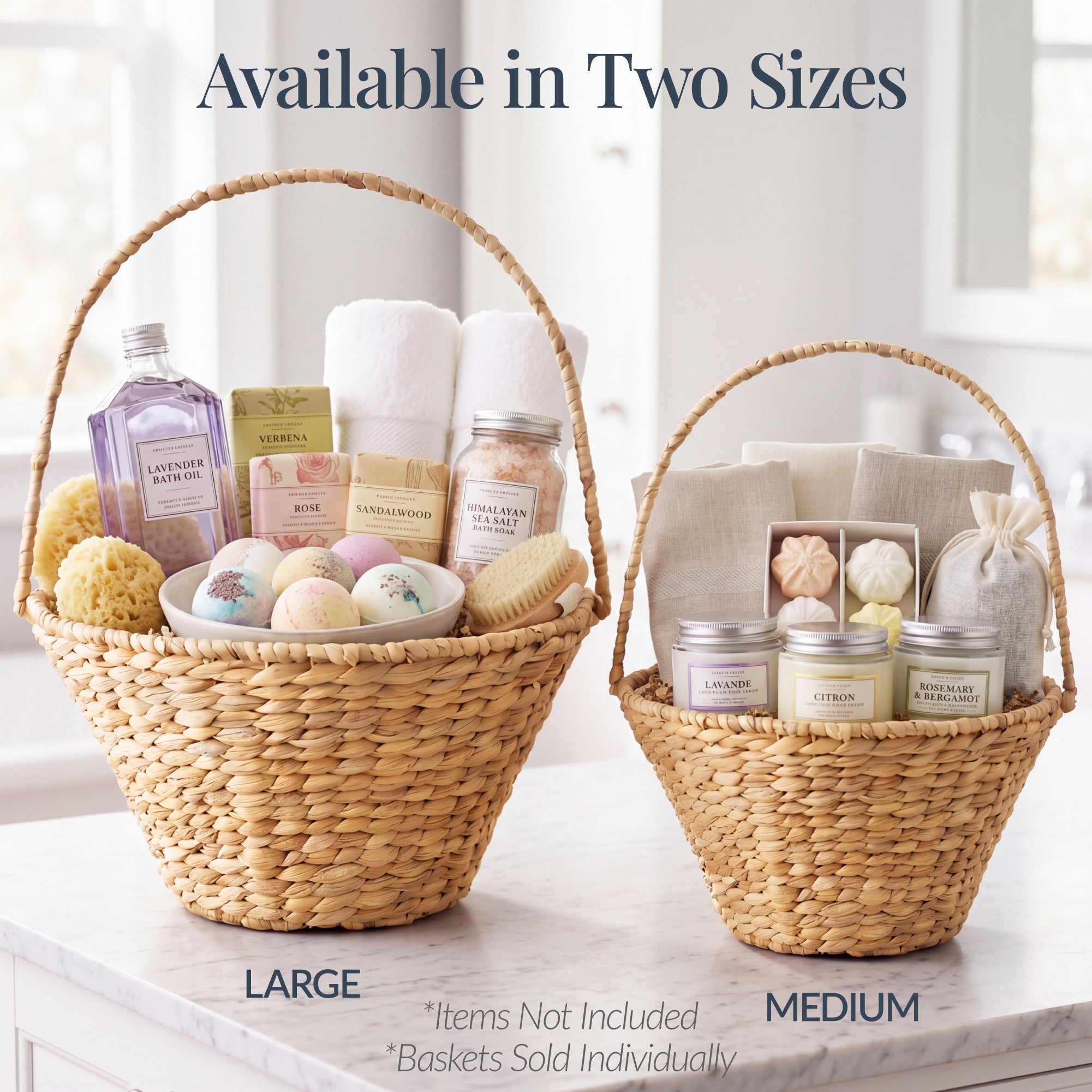 Handwoven Medium Mother's Day Gift Basket 20in Basket w/Collapsible Handle