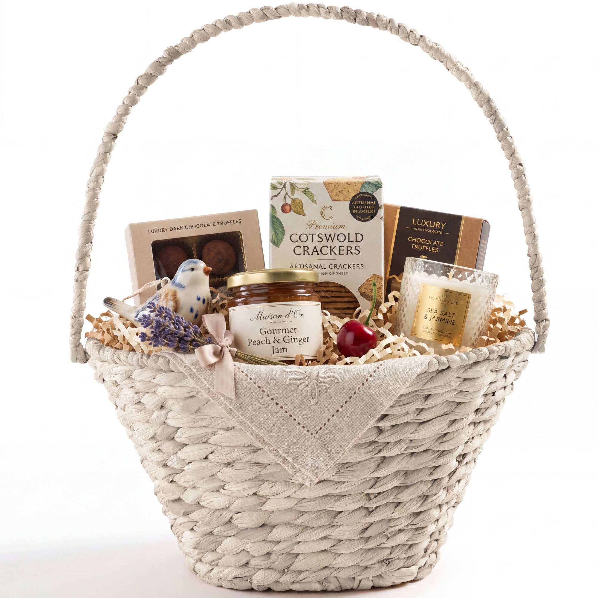 Handwoven Medium Mother's Day Gift Basket 20in Basket w/Collapsible Handle
