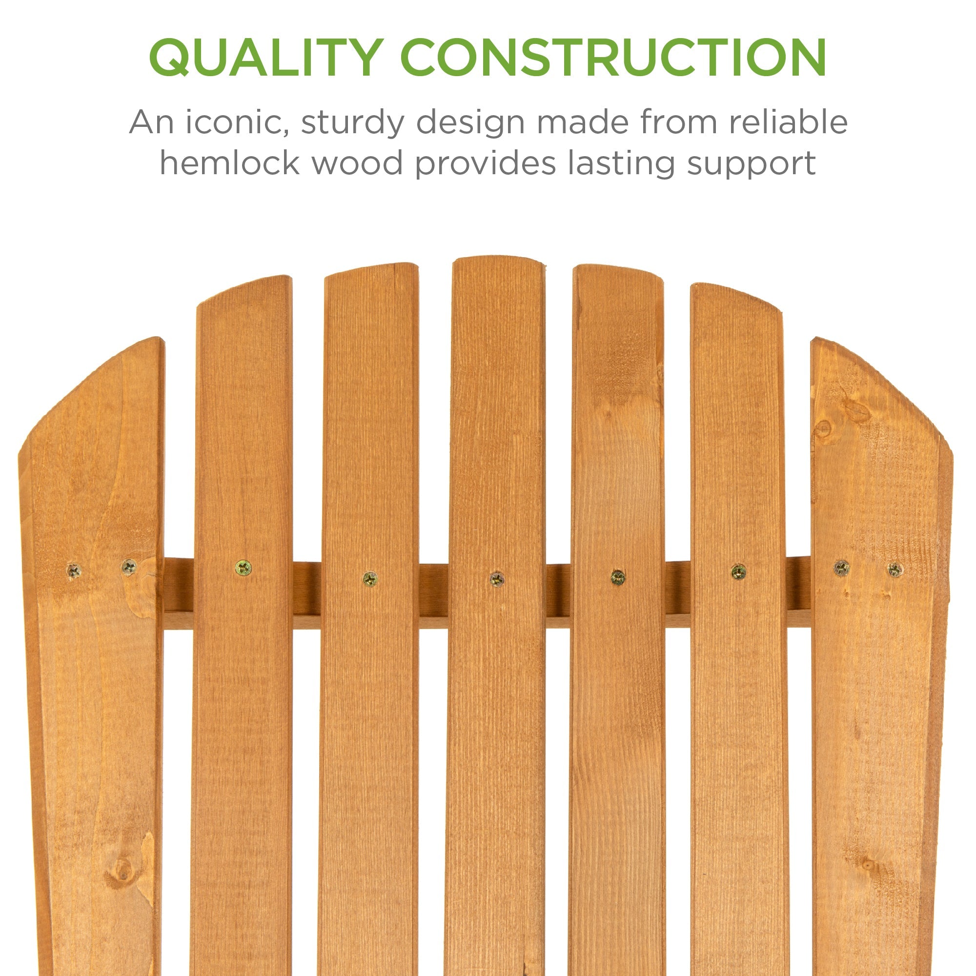 Folding Wooden Adirondack Chair Accent Furniture w/ Natural Woodgrain