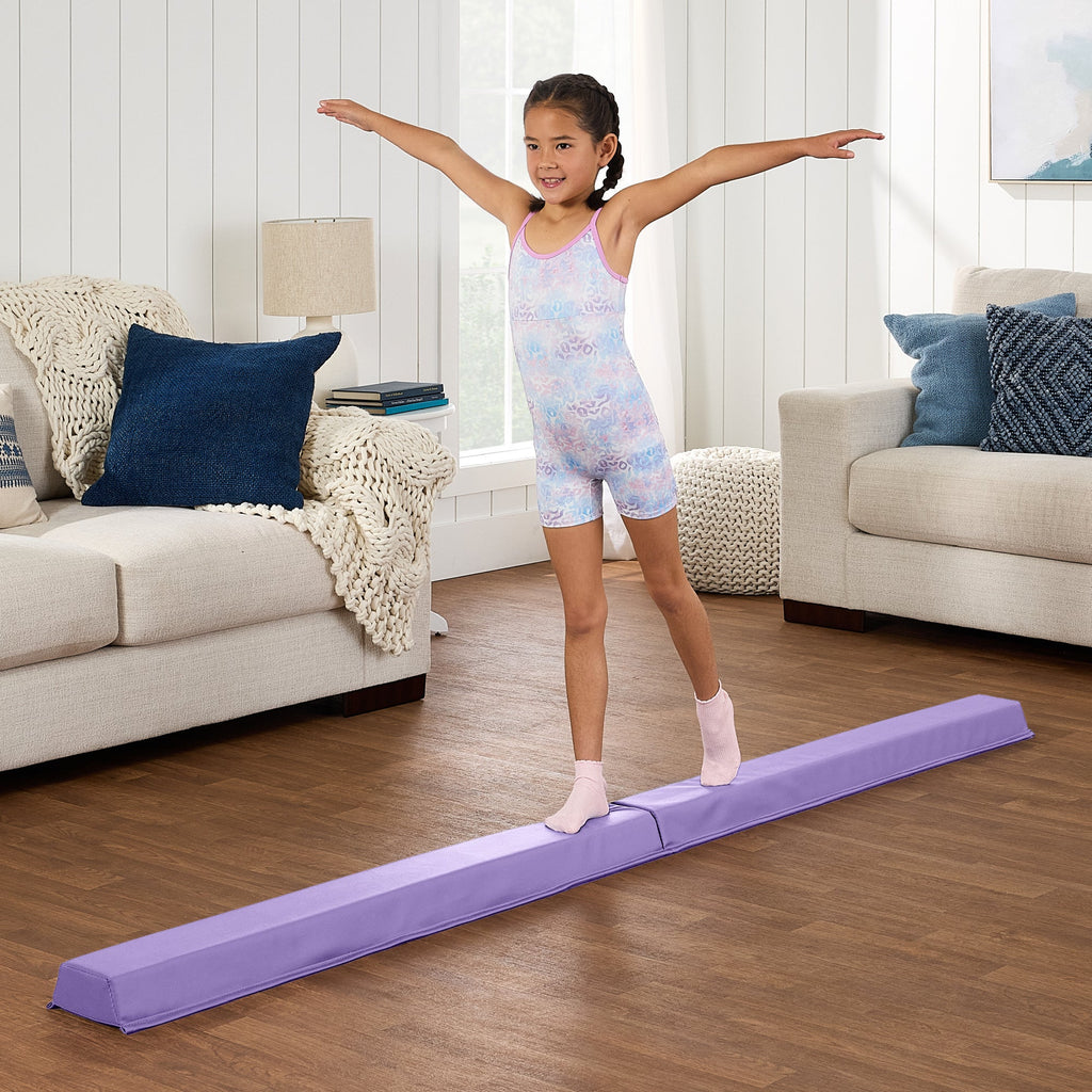 Folding Floor Balance Beam for Gymnastics Practice Exercise - 8ft