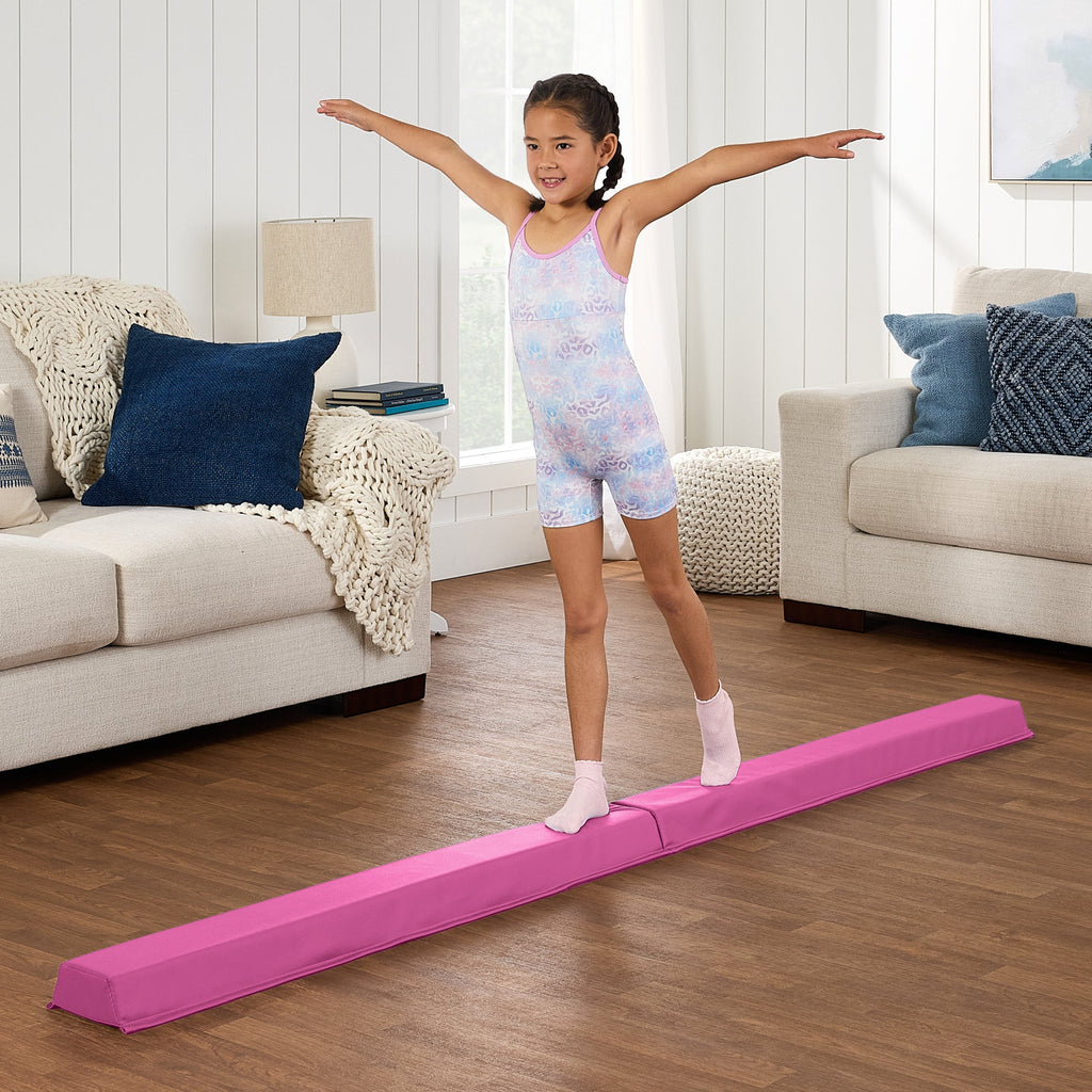 Folding Floor Balance Beam for Gymnastics Practice Exercise - 8ft
