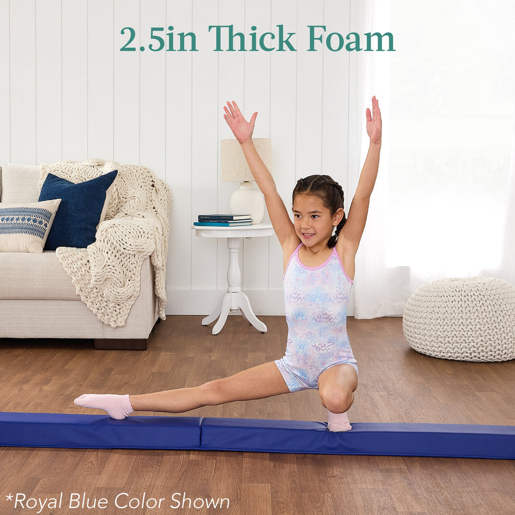 Folding Floor Balance Beam for Gymnastics Practice Exercise - 8ft