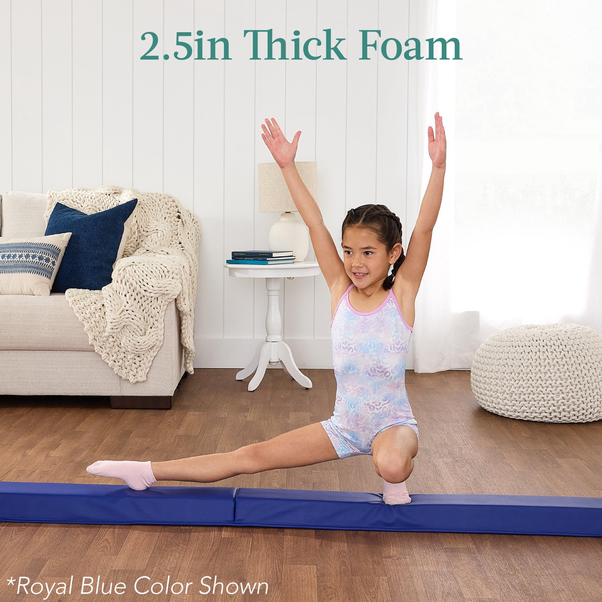 Folding Floor Balance Beam for Gymnastics Practice Exercise - 8ft