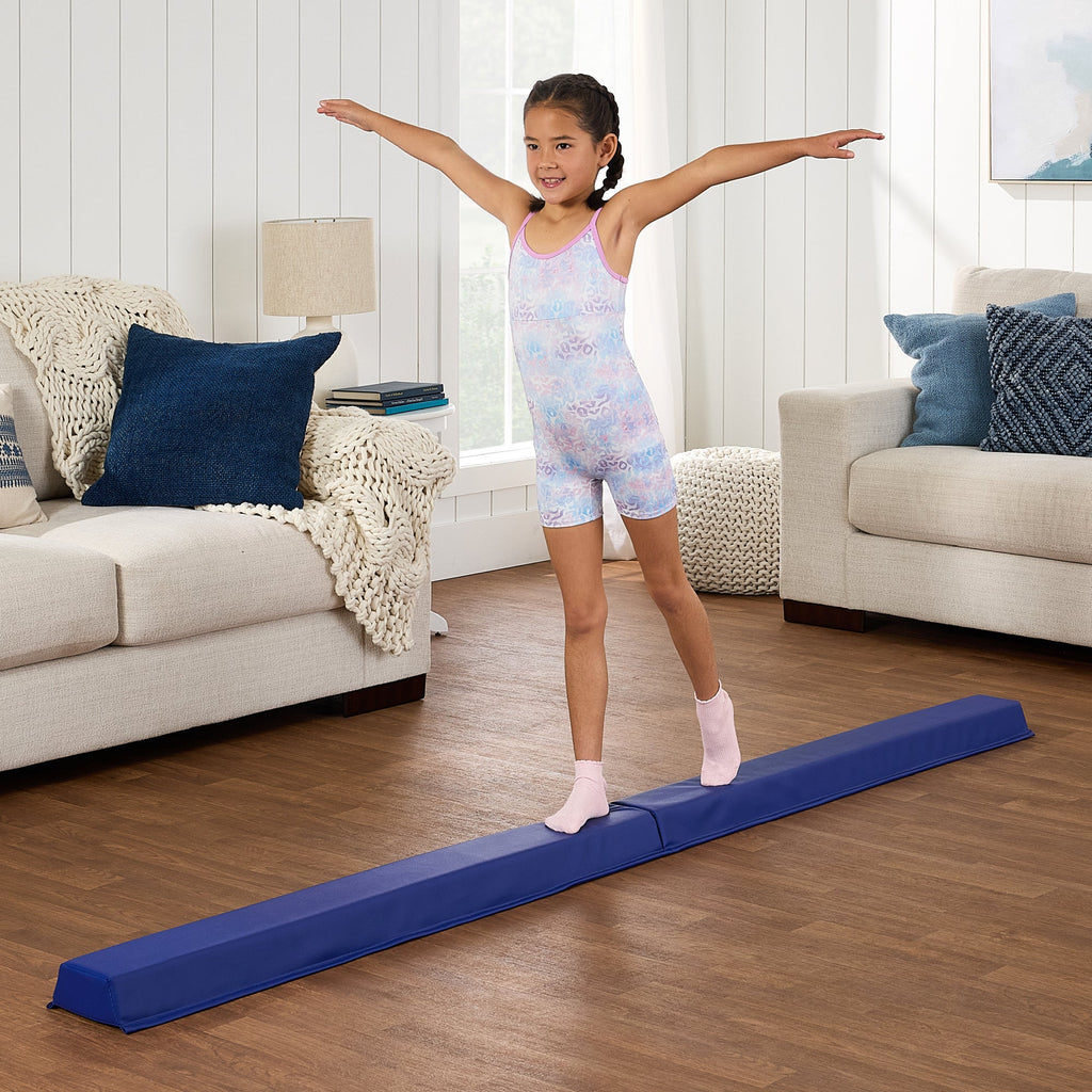 Folding Floor Balance Beam for Gymnastics Practice Exercise - 8ft