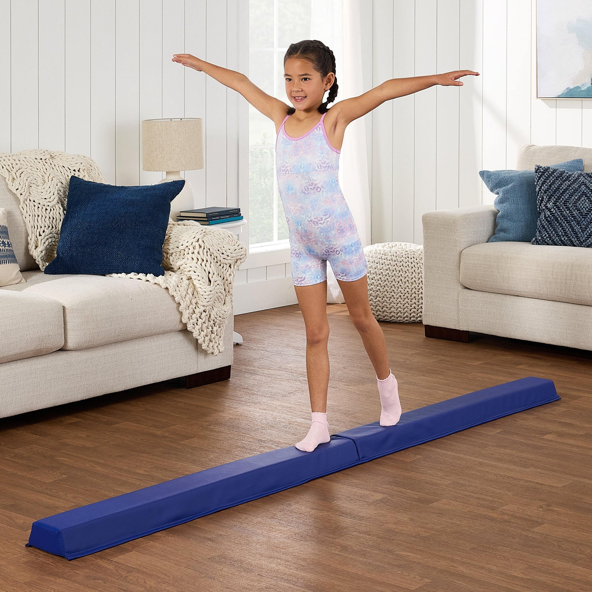Folding Floor Balance Beam for Gymnastics Practice Exercise - 8ft