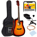 Full Size Beginner Acoustic Guitar Set with Case Strap Capo - 41in