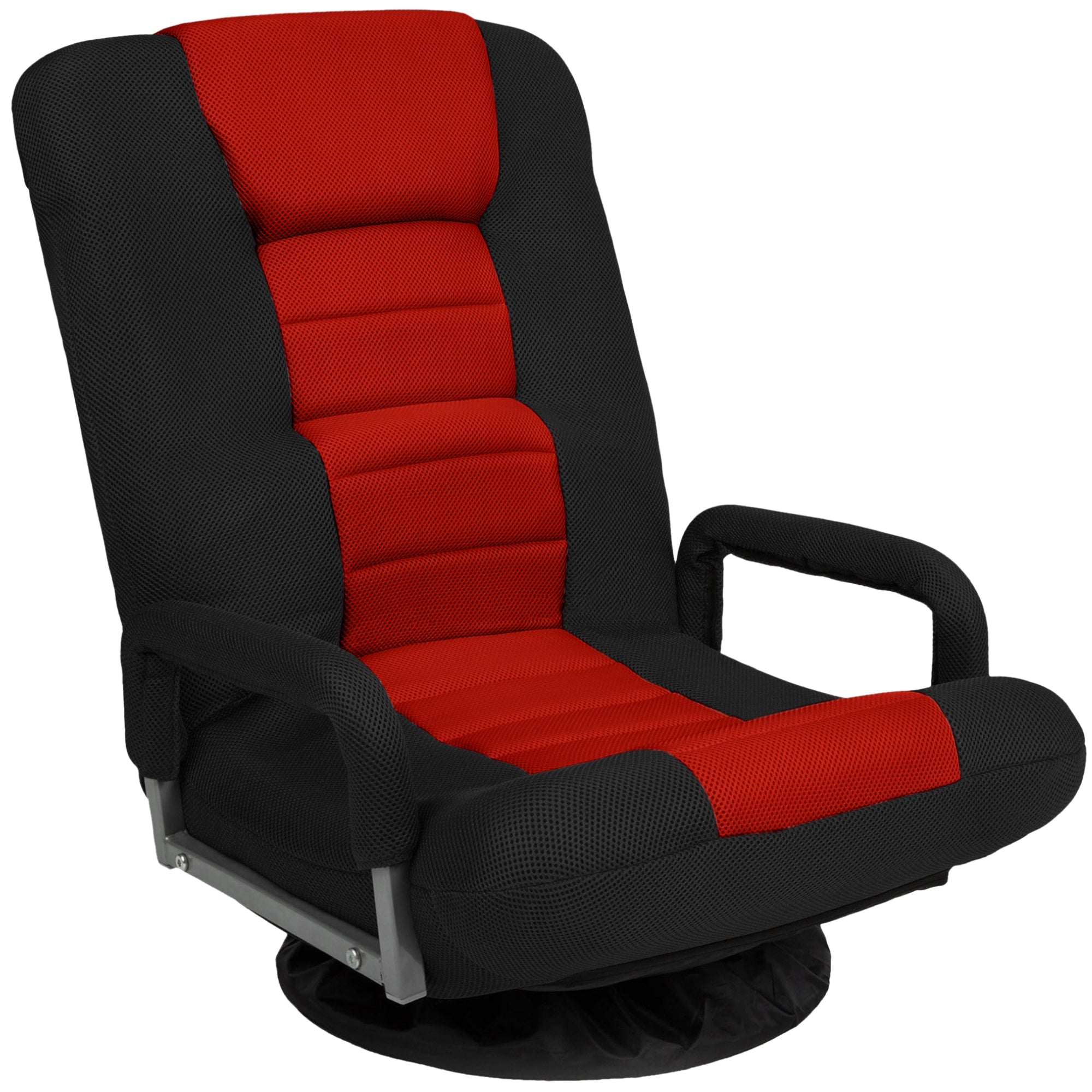 Gaming Floor Chair w/ 360-Degree Swivel Armrest Adjustable Backrest