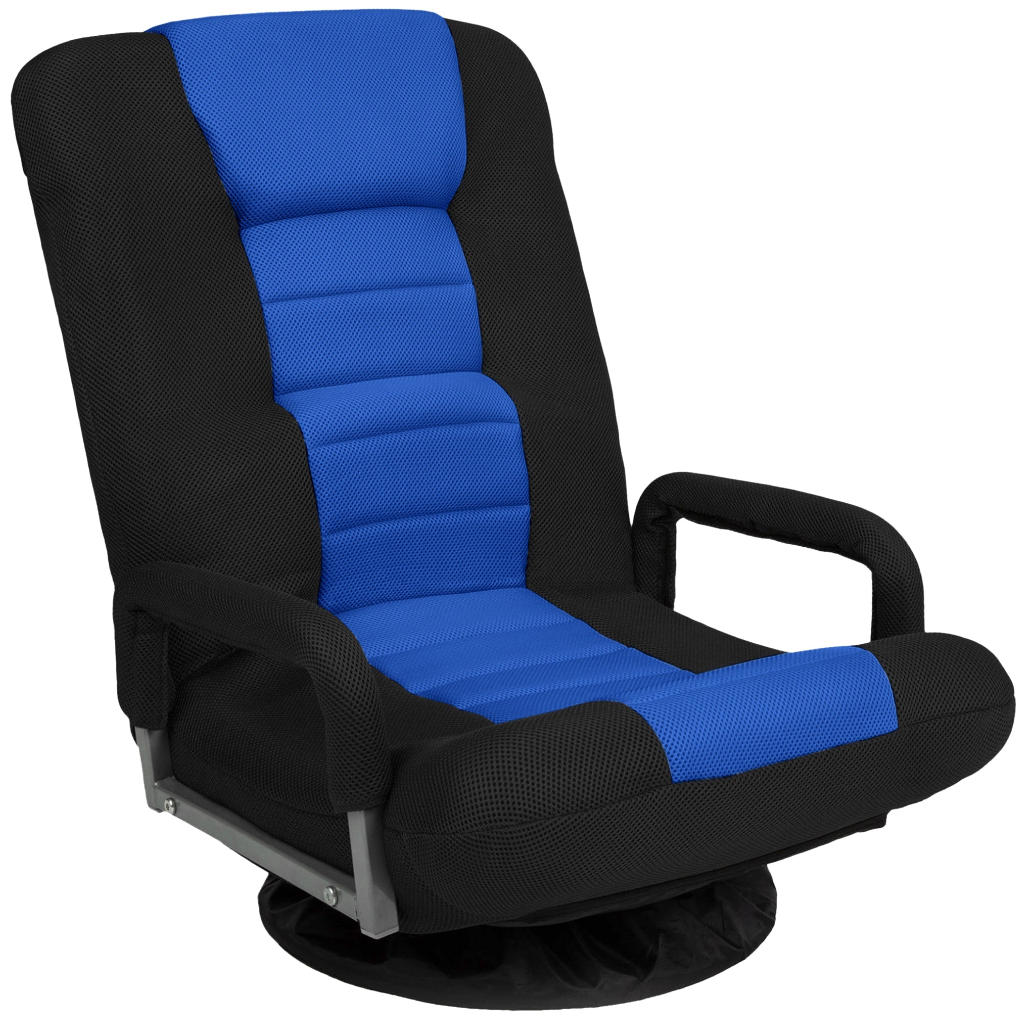 Gaming Floor Chair w/ 360-Degree Swivel Armrest Adjustable Backrest