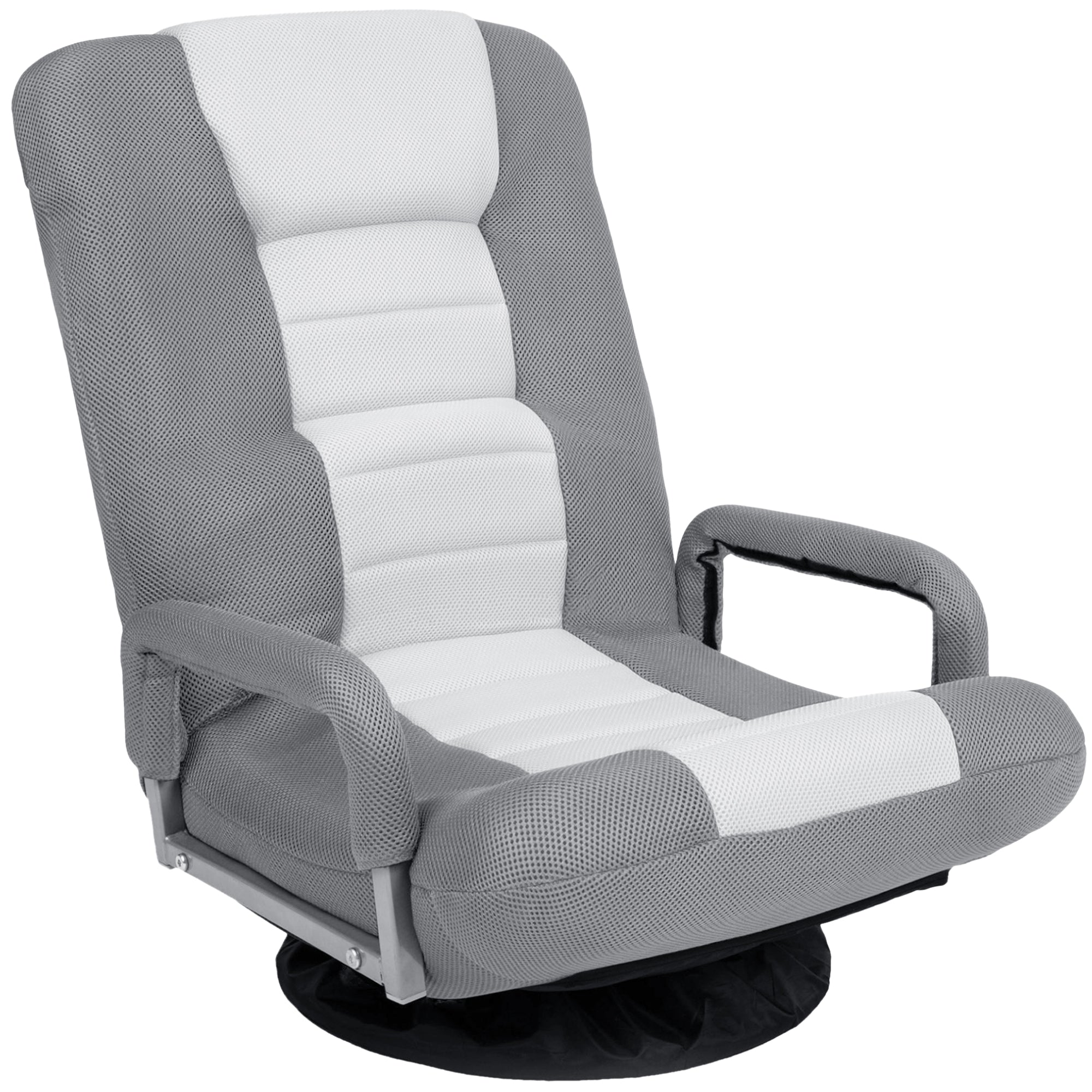Gaming Floor Chair w/ 360-Degree Swivel Armrest Adjustable Backrest