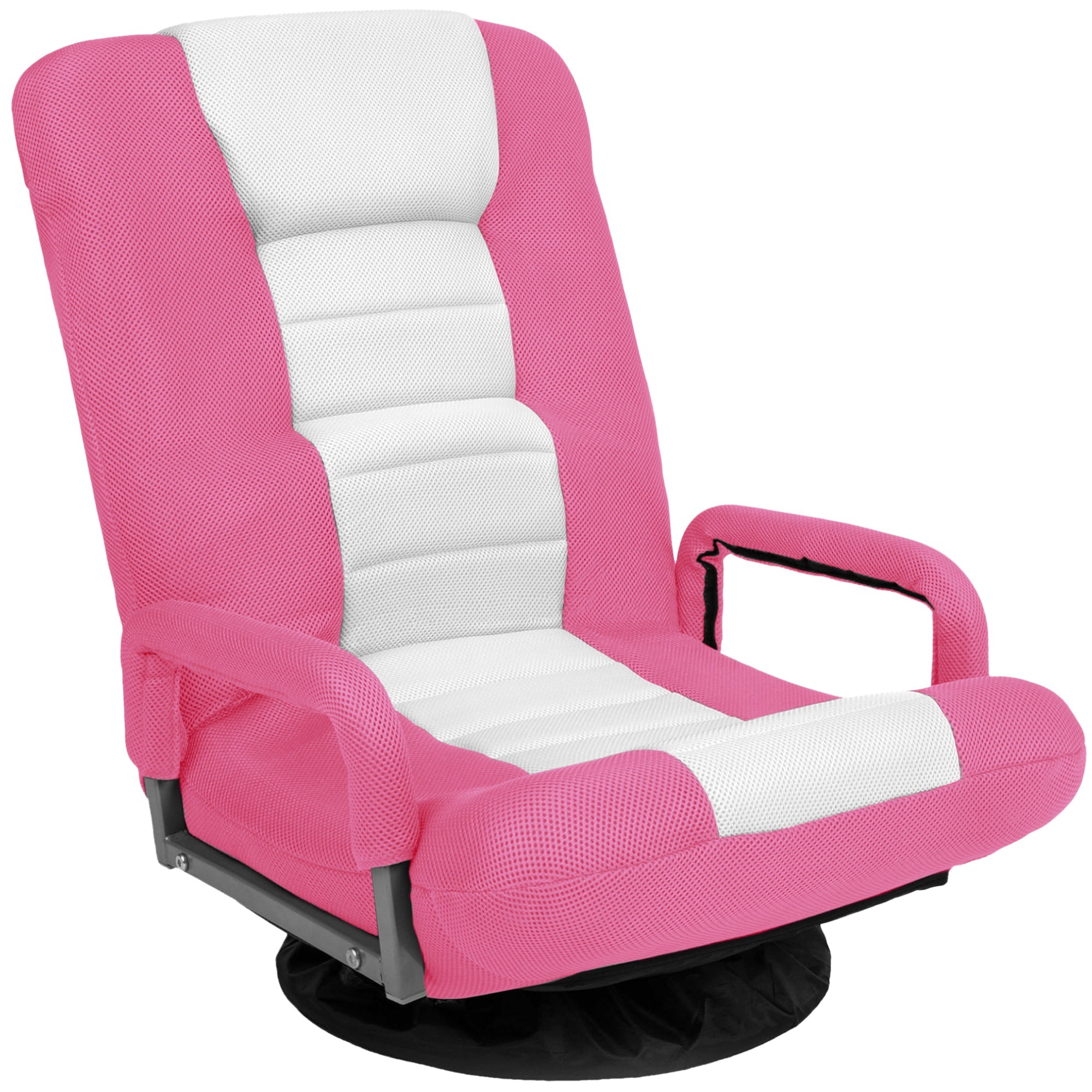 Gaming Floor Chair w/ 360-Degree Swivel Armrest Adjustable Backrest