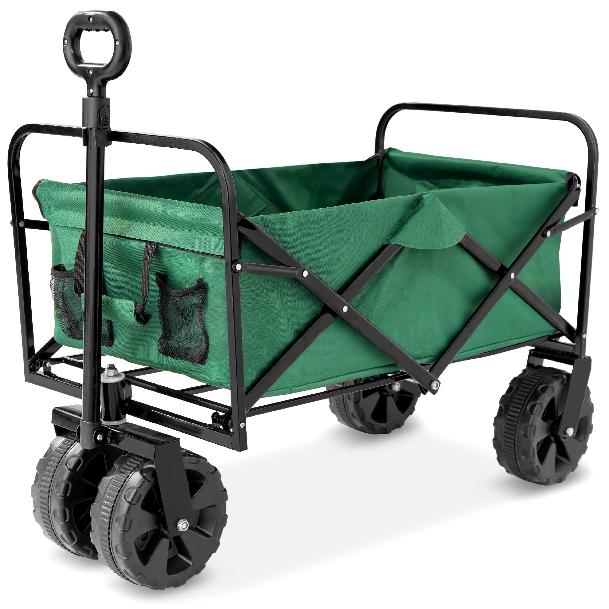 Indoor Outdoor Utility Cart w/ 360-Degree Wheels Adjustable Handle - 36in