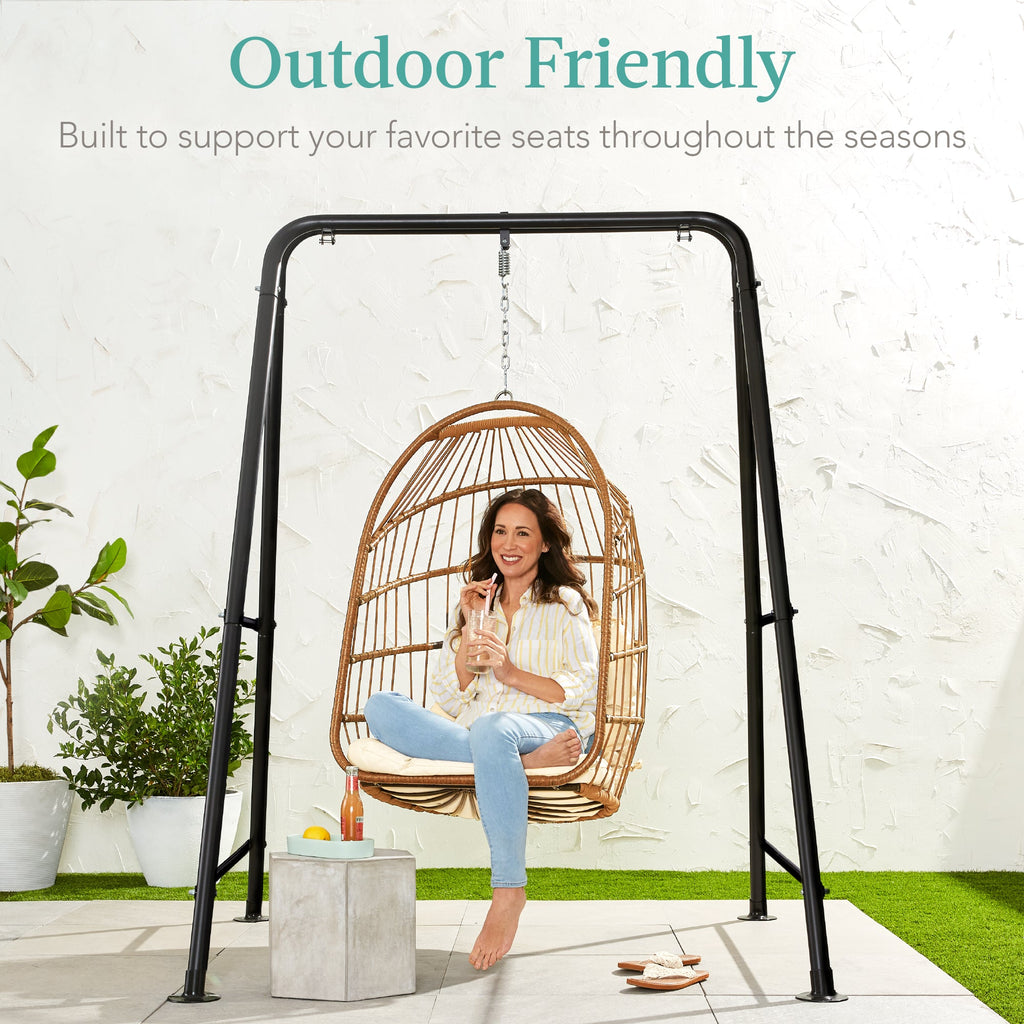 Heavy Duty Hammock Chair Stand w/ Hanging Hardware 47in Chain - 75in