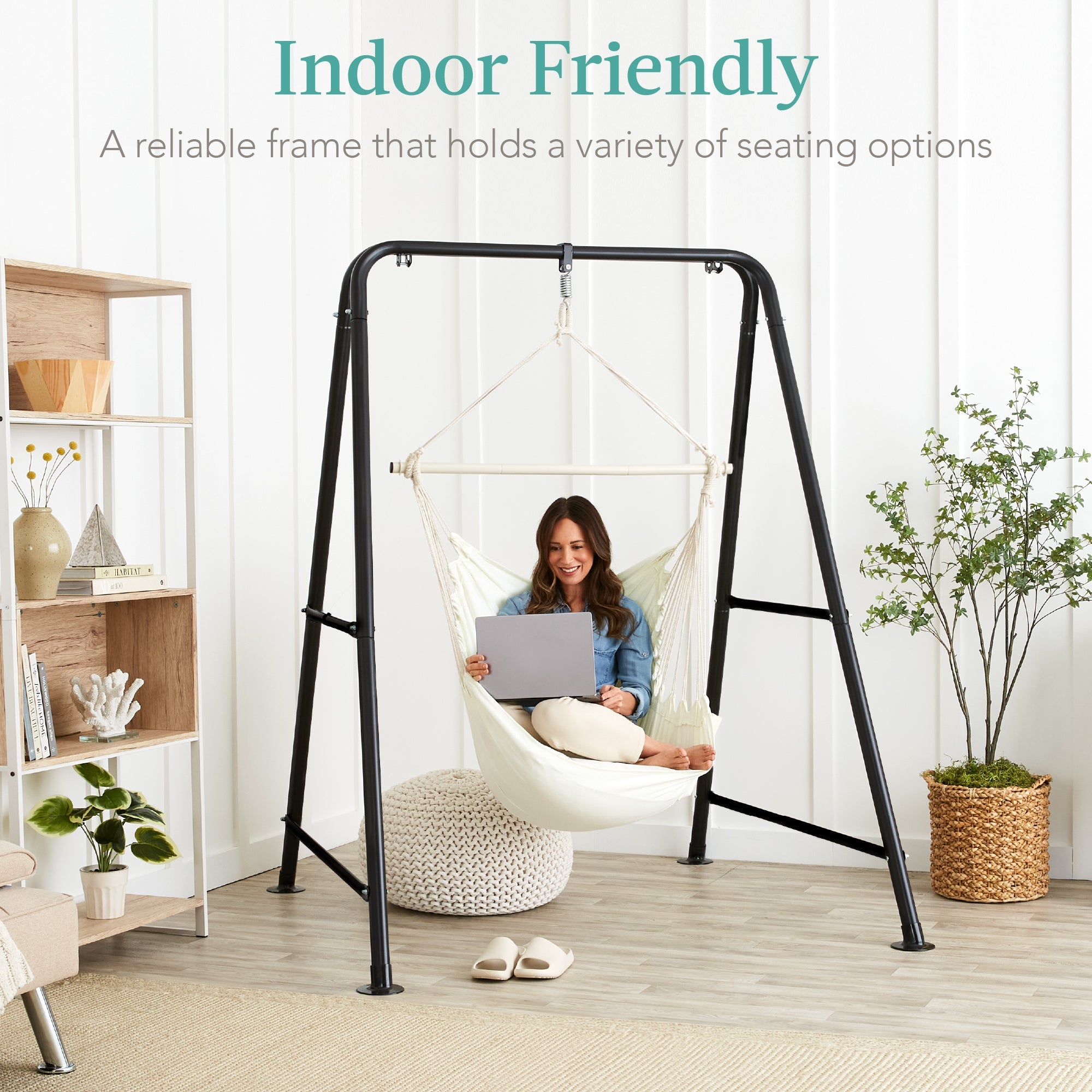 Heavy Duty Hammock Chair Stand w/ Hanging Hardware 47in Chain - 75in
