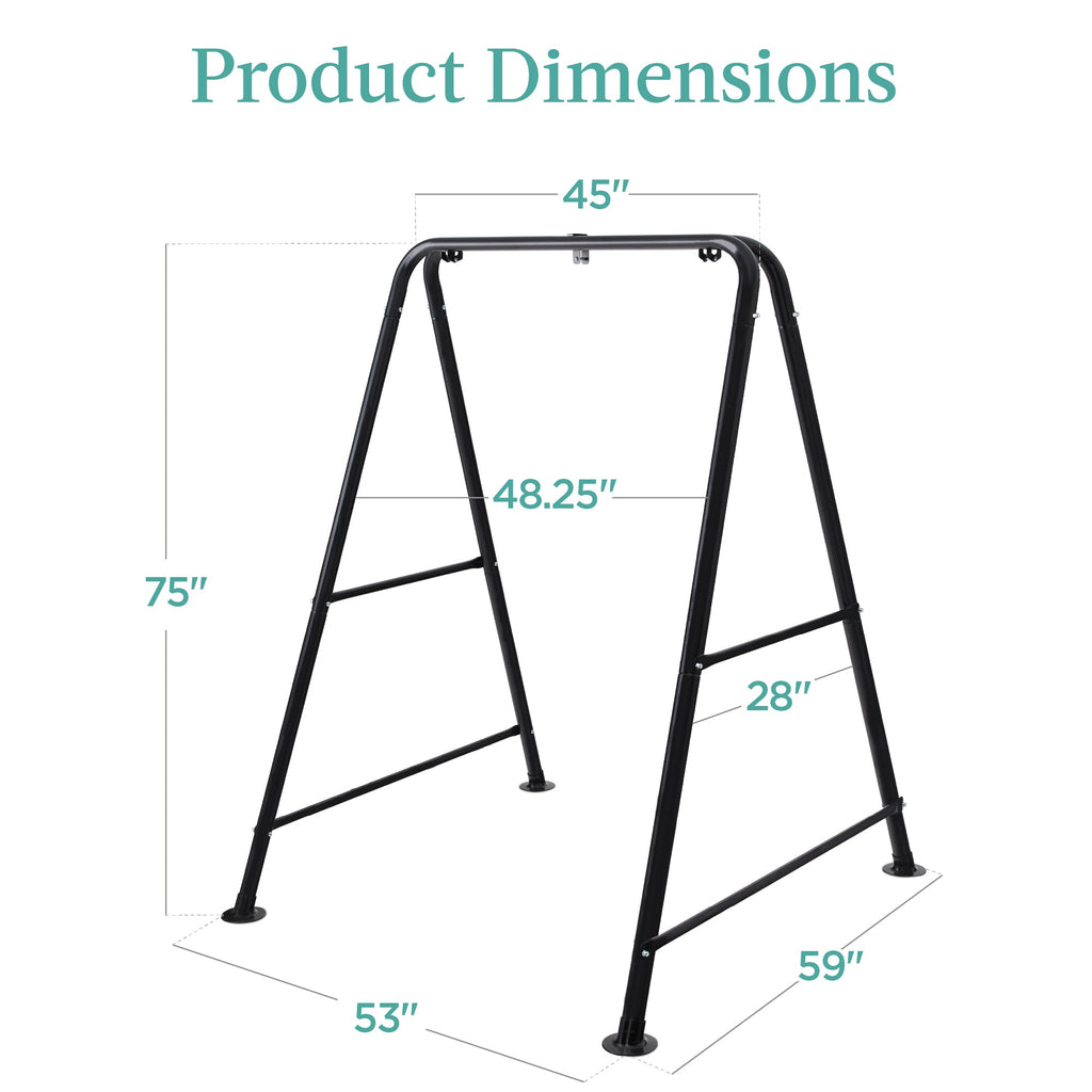 Heavy Duty Hammock Chair Stand w/ Hanging Hardware 47in Chain - 75in