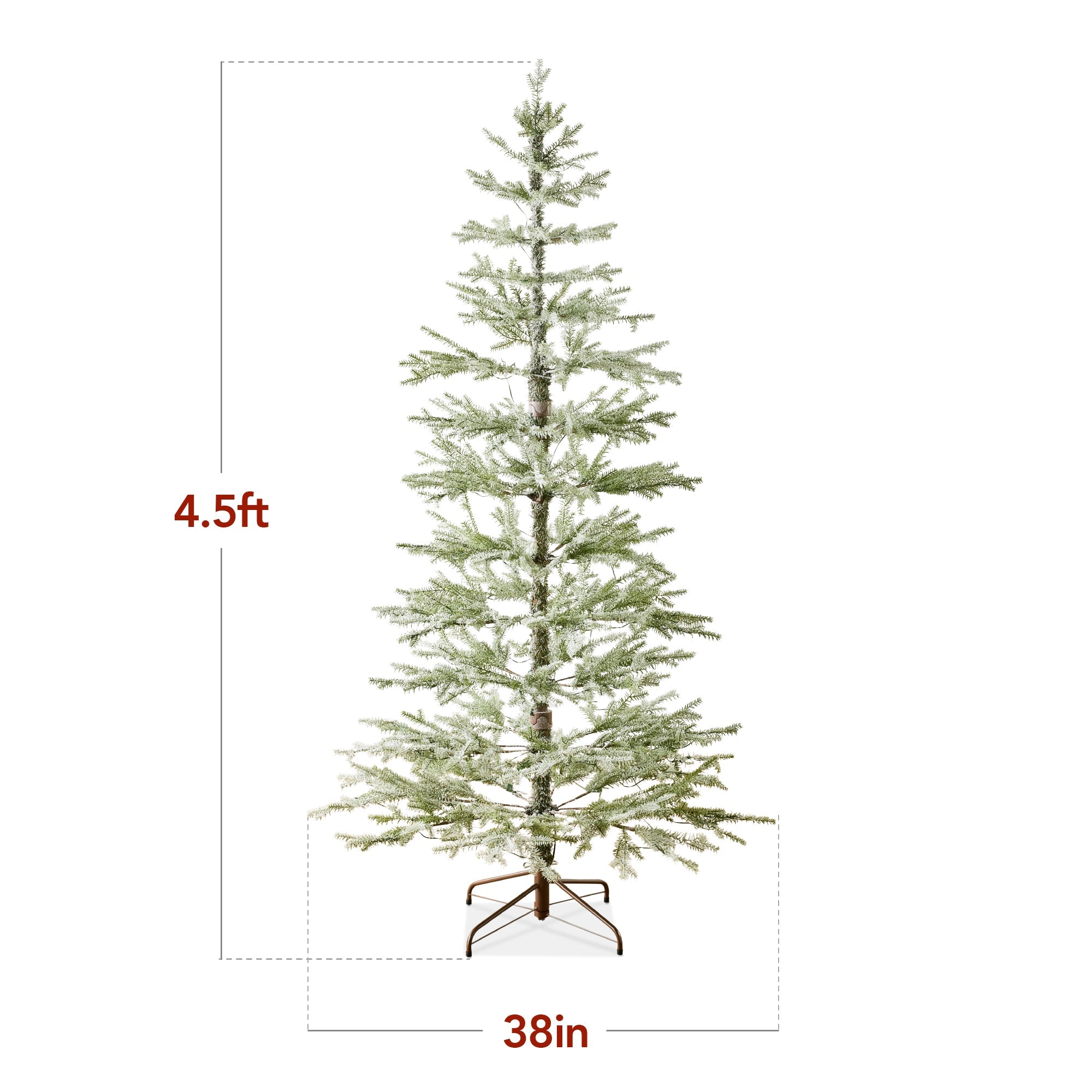 Green Pre-Lit Sparse Flocked Christmas Tree w/ 2-in-1 LEDs Cordless Connection